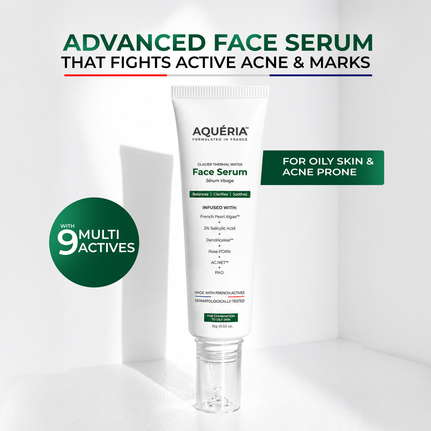 Image of Aqueria 3% Niacinamide Oil Control French Face Serum Reduces Acne & Dark Spots For Oily & Combination Skin