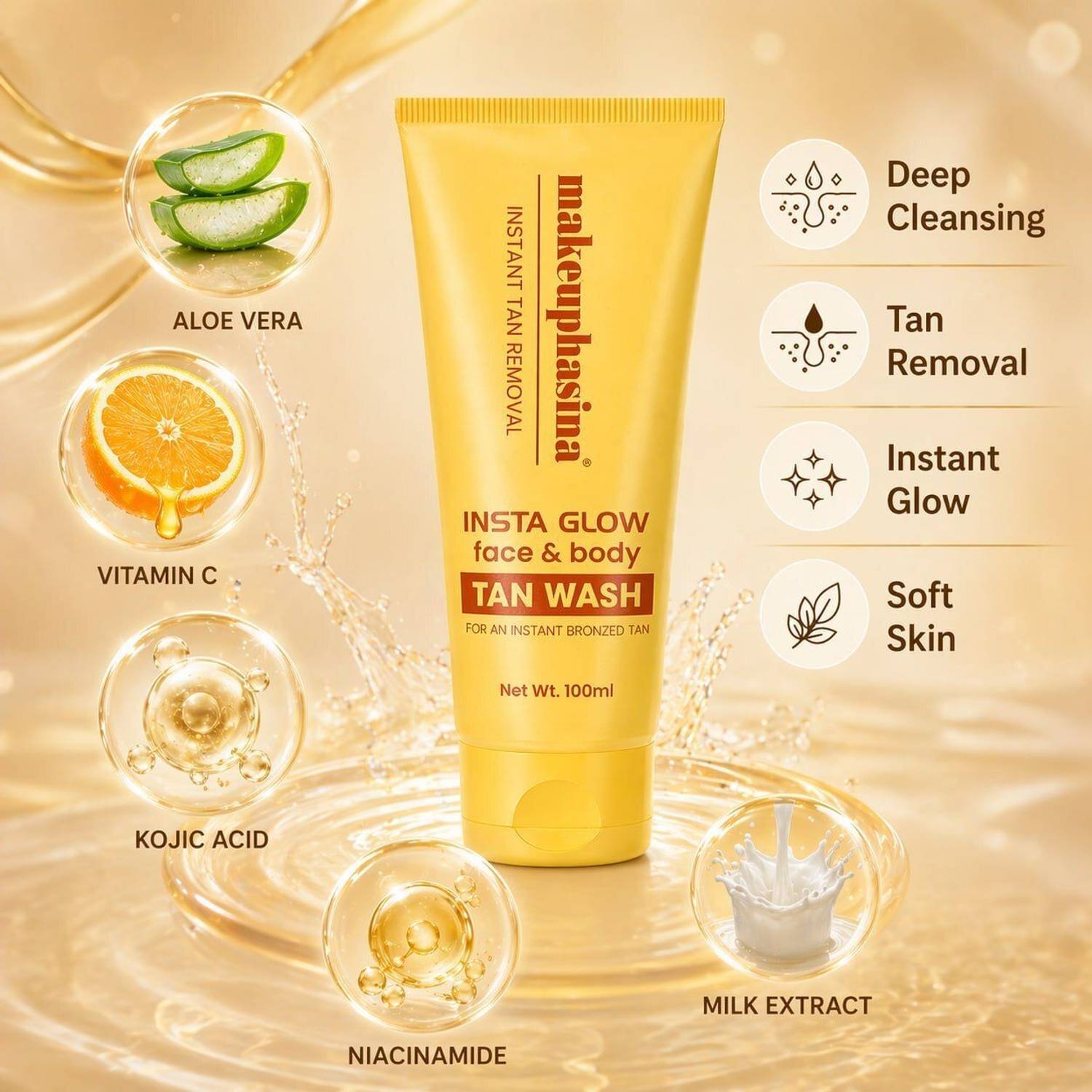 Makeup Hasina Face & Body Tan Removal Wash - Image 4
