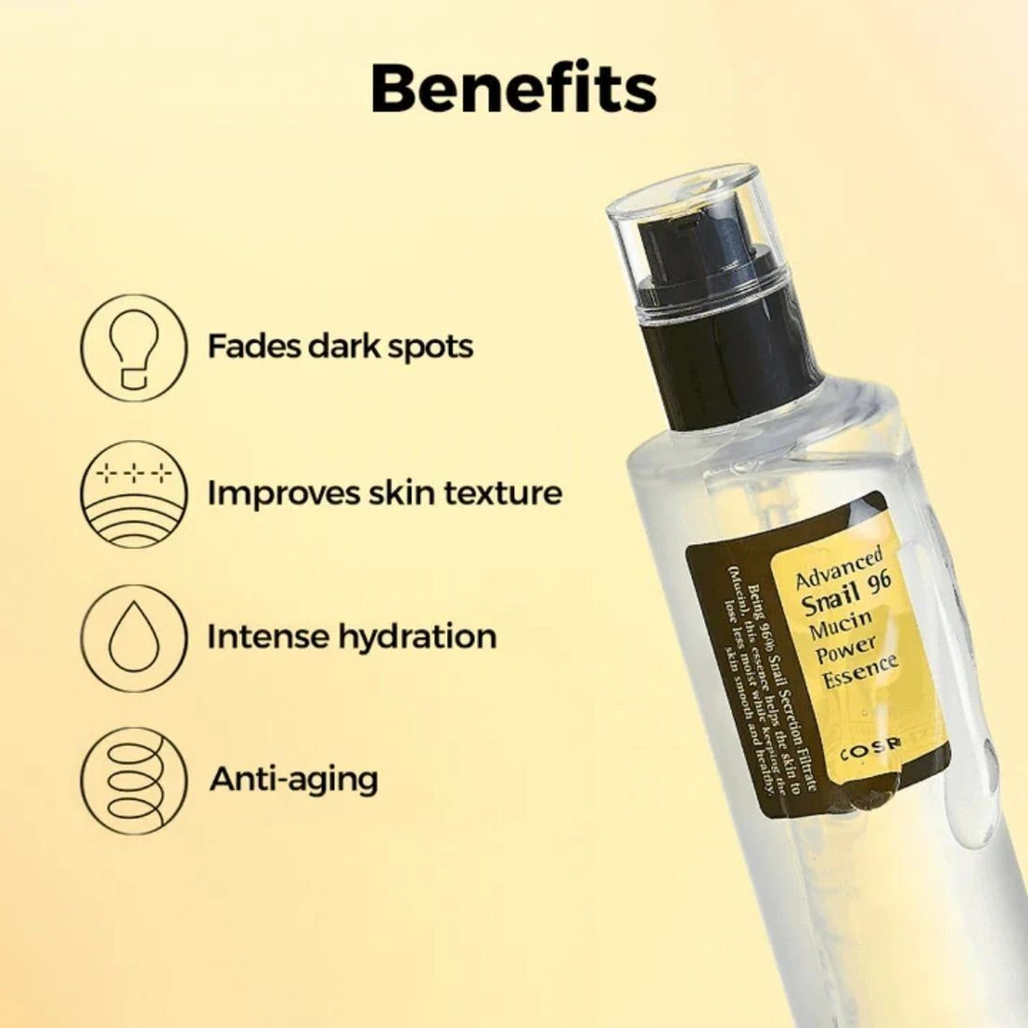 Image of Cosrx Advanced Snail 96 Mucin Power Essence | Hydrating Face Serum for Glowing Skin | Korean Skincare for Men & Women