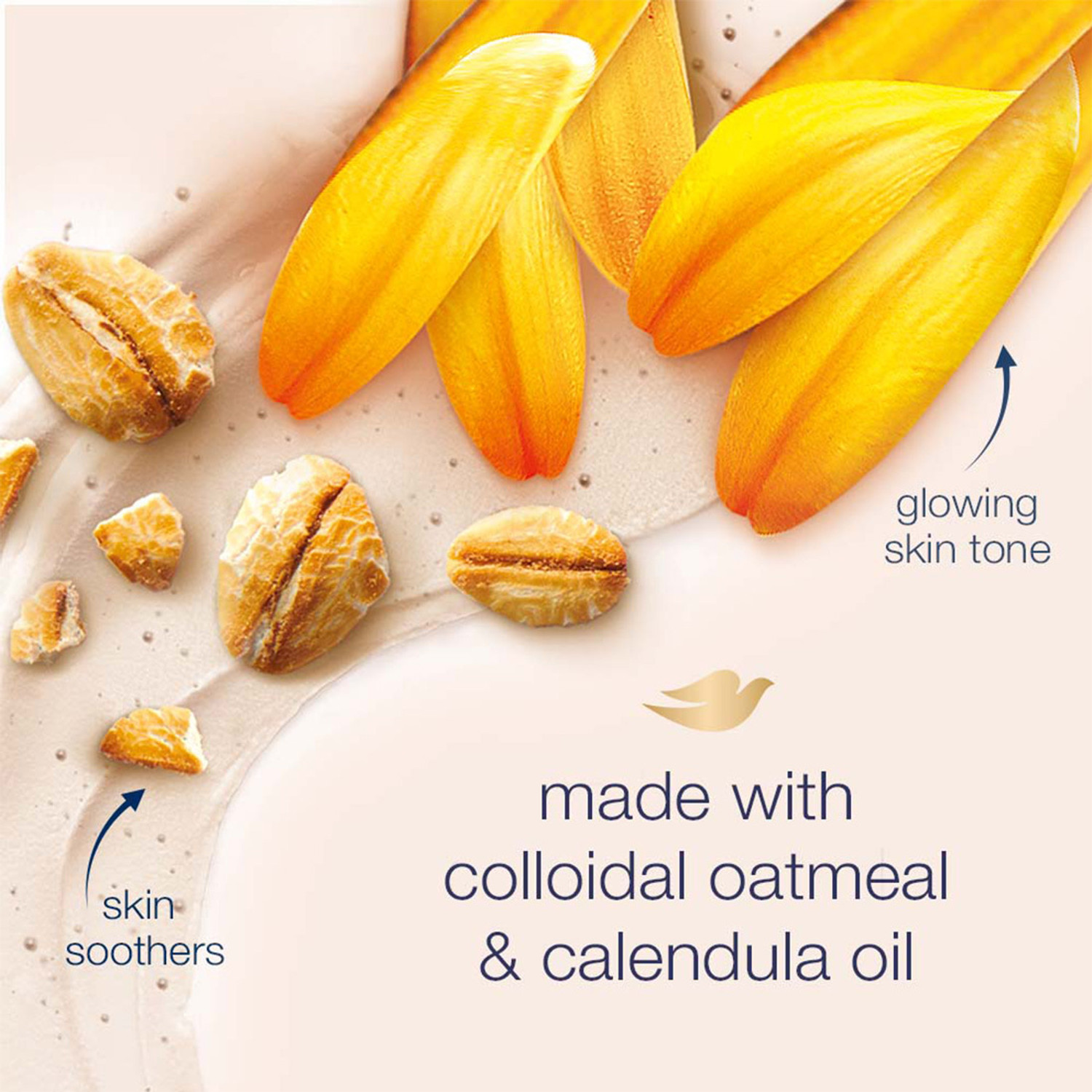 Image of DOVE Exfoliating Body Polish for Delicate Sensitive Skin with Oatmeal & Calendula Oil Scrub