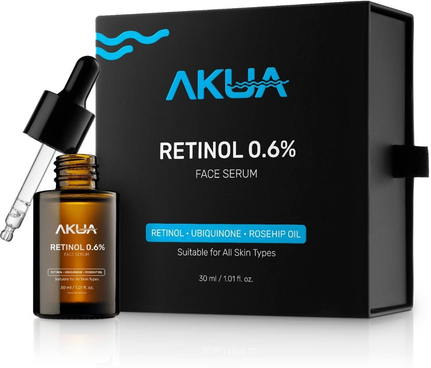 Akua Retinol 0.6% Face Serum for Anti-Aging, Skin Repair & Cell Renewal, Daily Use