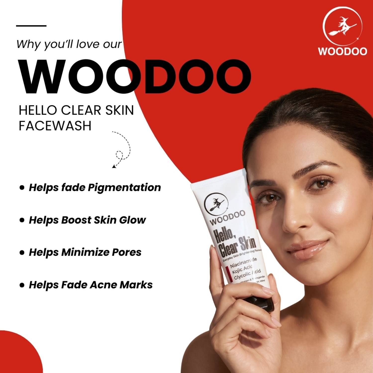 woodoo Hello Clear Skin Face Wash 100ml - Image 3