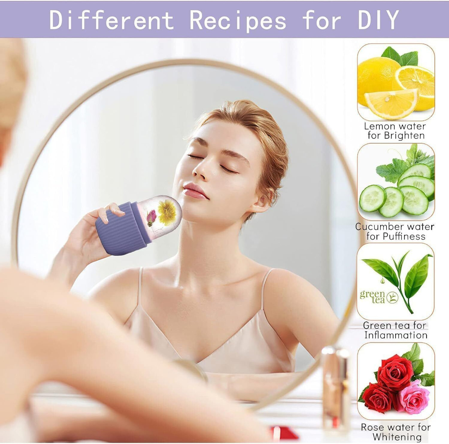 Image of Triffy Reusable Facial Ice Mold Roller for Glowing Skin and Puffiness Relief