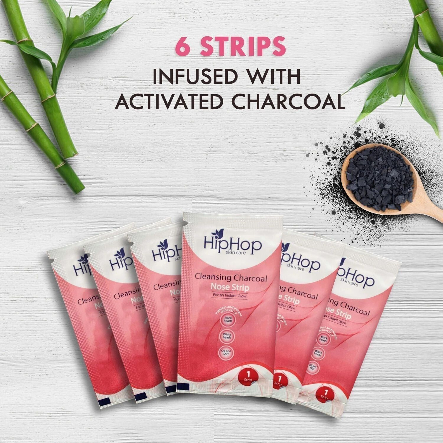 Image of HipHop Skincare Skin Care Charcoal Blackhead Remover Nose Strips