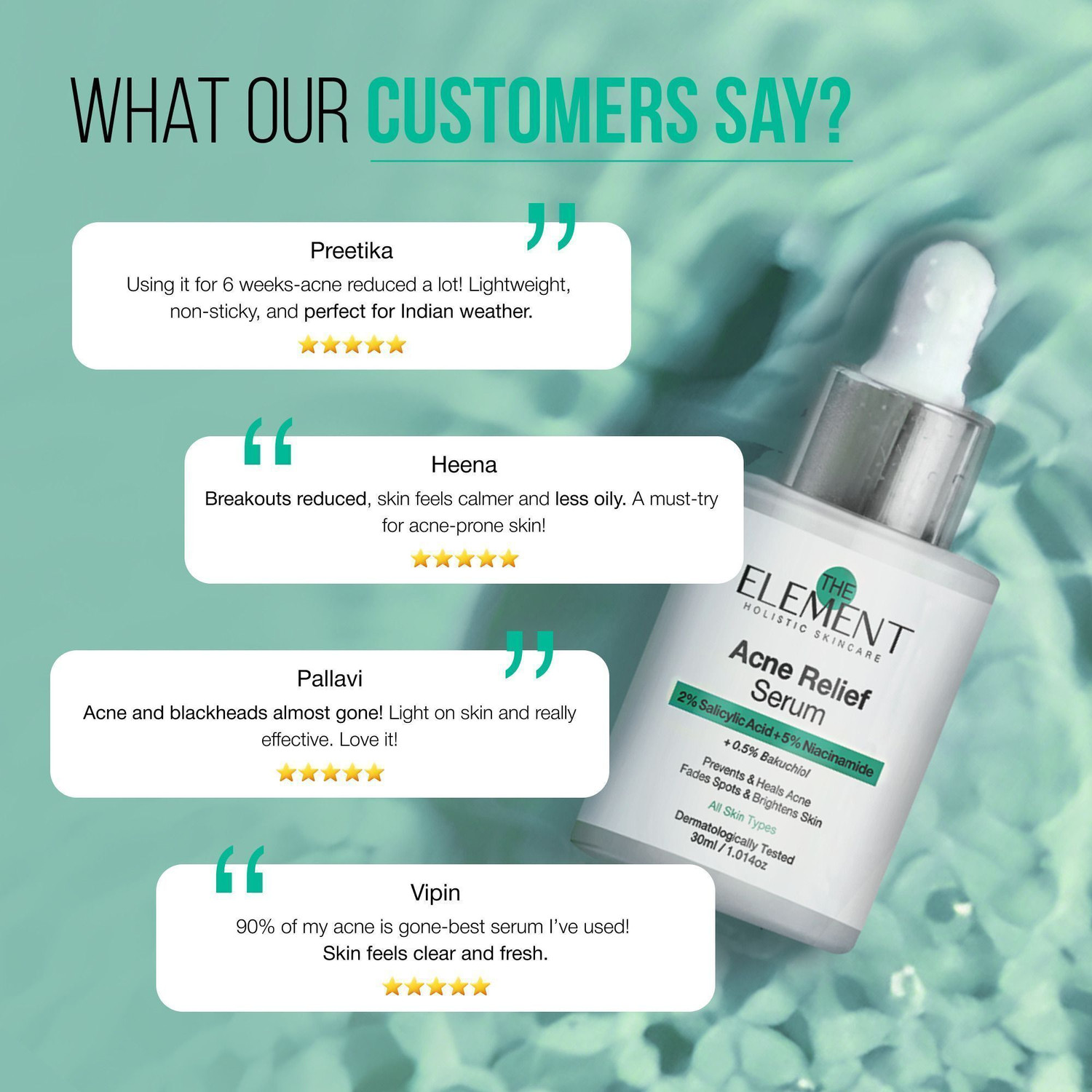 Image of the element 2% Salicylic Acid Serum with 5% Niacinamide & 0.5% Bakuchiol | Acne Relief, Oil Control, Pore Minimizing, Anti Acne Face Serum for Oily Skin, Pimples & Acne Scars, 30ml