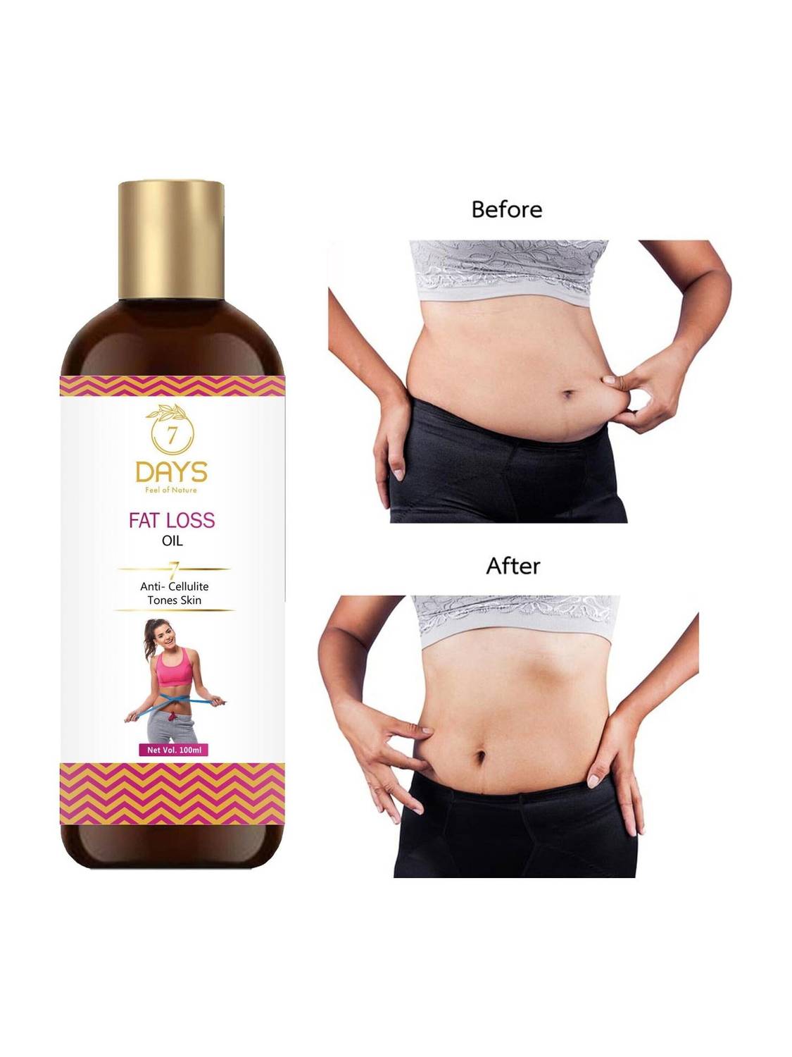 7days natural Fat Burning Oil, Slimming oil, Fat Burner, Anti Cellulite & Skin Toning