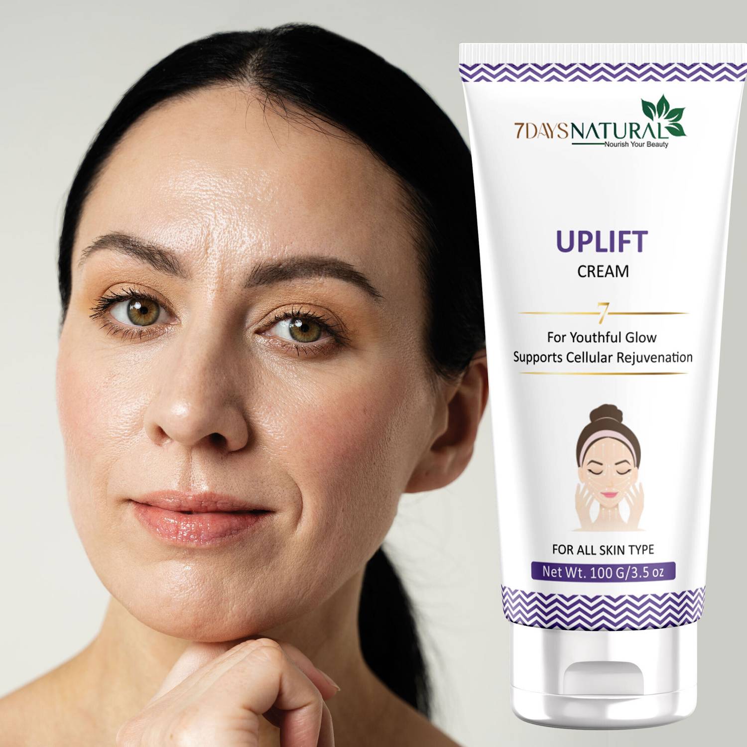 7days natural Uplift Cream With Shea Butter & Flora Youth Guard for Youthful Complexion to control Wrinkles & ageing, Face cream for Youthful | Firmed Skin | Face Tightening Cream