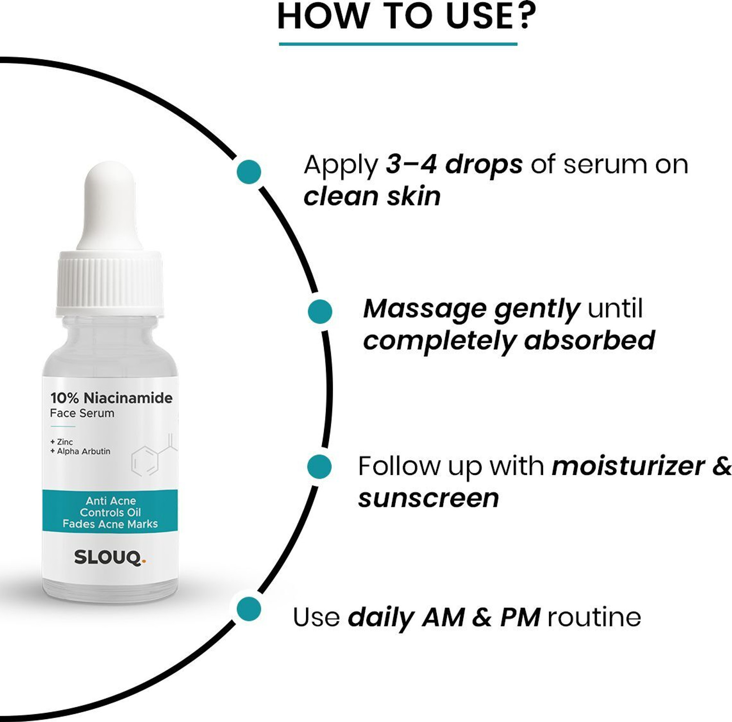 Image of SLOUQ 10% Niacinamide Face Serum - Reduces Acne Marks & Dark Spots