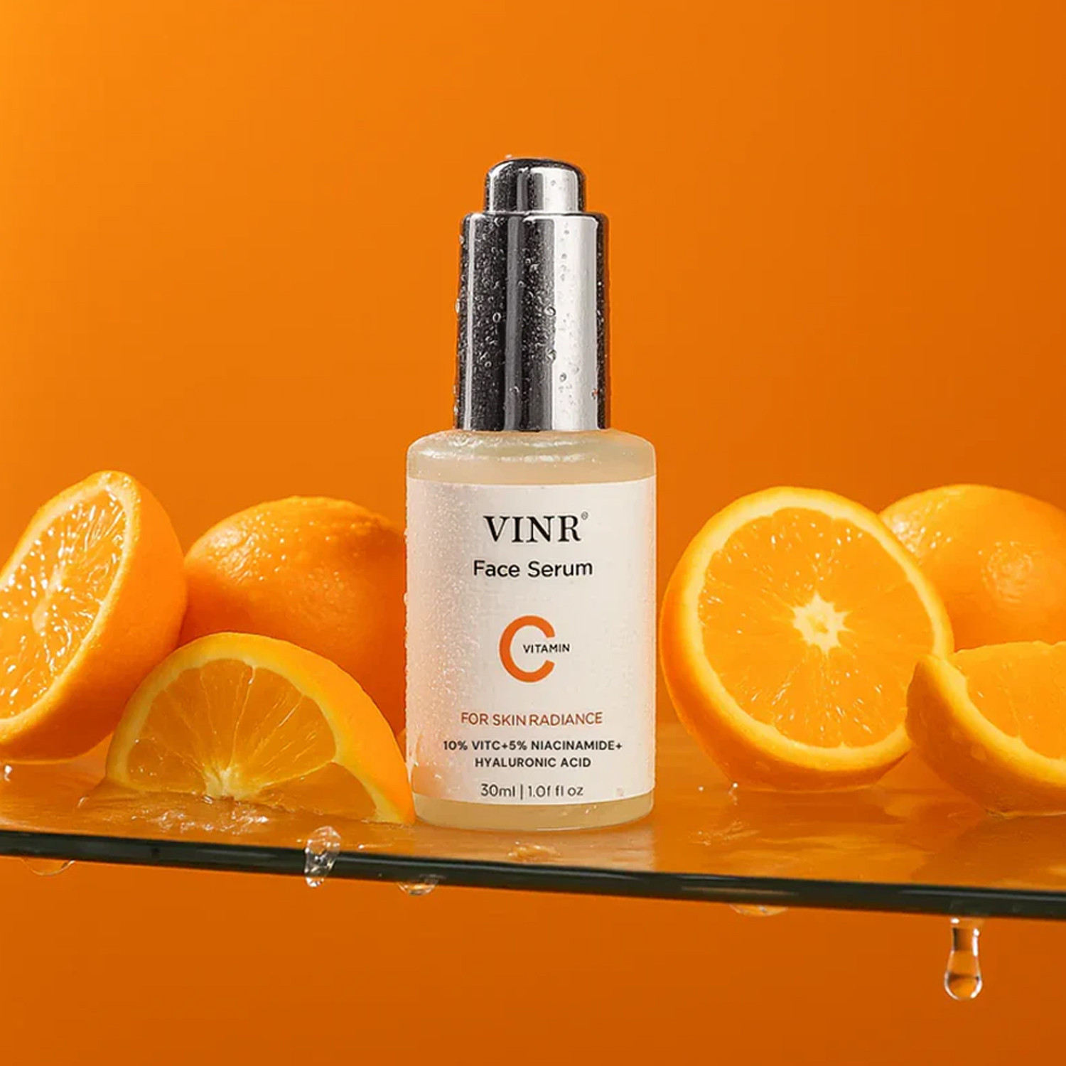 Image of VINR 10% Vitamin C Face Serum with 5% Niacinamide & Hyaluronic Acid for Brightens & Glowing Skin| Reduces Pigmentation|Lightweight & Non-Sticky|Suitable For All Skin Types |