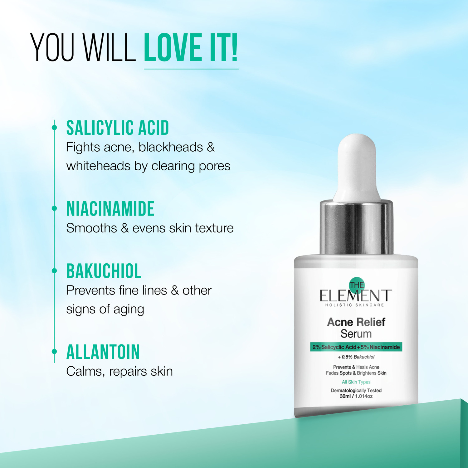 Image of the element 2% Salicylic Acid Serum with 5% Niacinamide & 0.5% Bakuchiol | Acne Relief, Oil Control, Pore Minimizing, Anti Acne Face Serum for Oily Skin, Pimples & Acne Scars, 30ml (30 ml, Pack of 2)