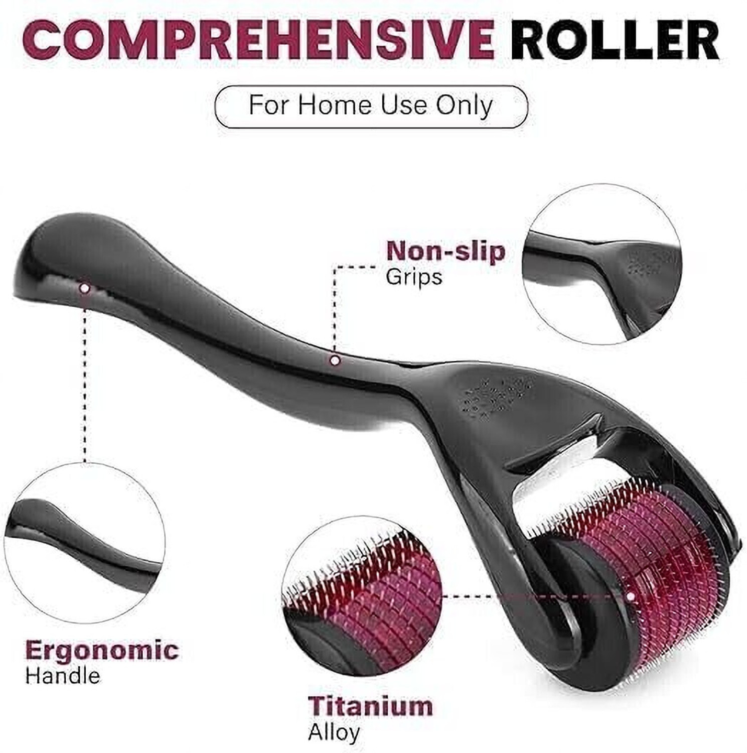 Image of LYCWANE Derma Roller for Hair & Beard Growth 0.5 mm with Titanium Alloy needles