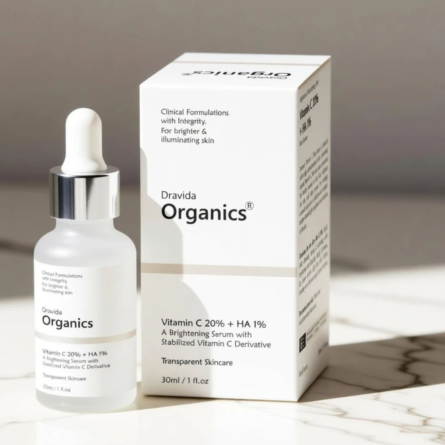 Image of Dravida Organics 20% Vitamin C Face Serum | Fades Dark Spots | Reduces Pigmentation | Boosts Collagen | Brightens Skin | Suitable For All Skin Types |