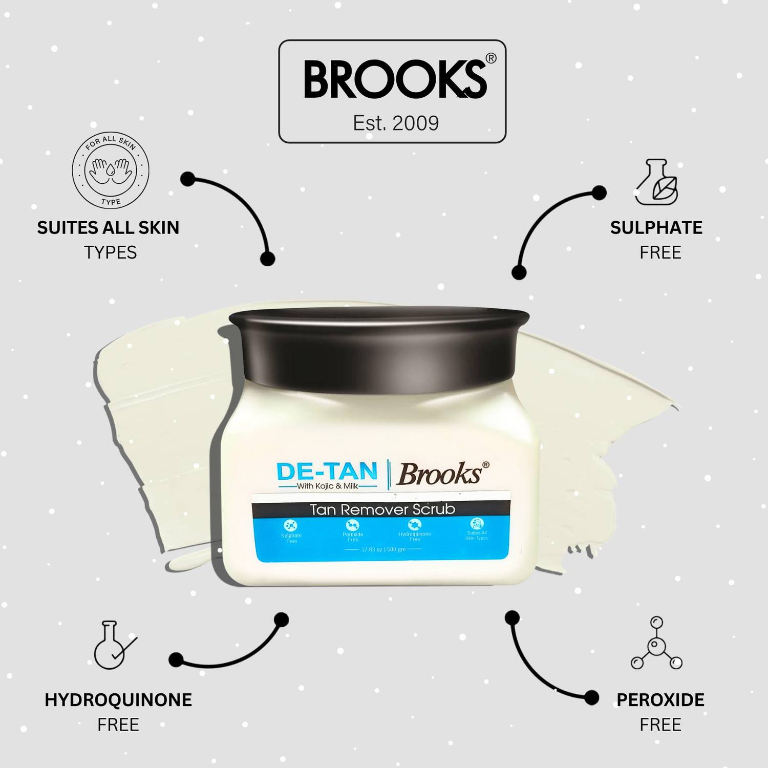 Brooks Tan Remover Scrub with Kojic & Milk