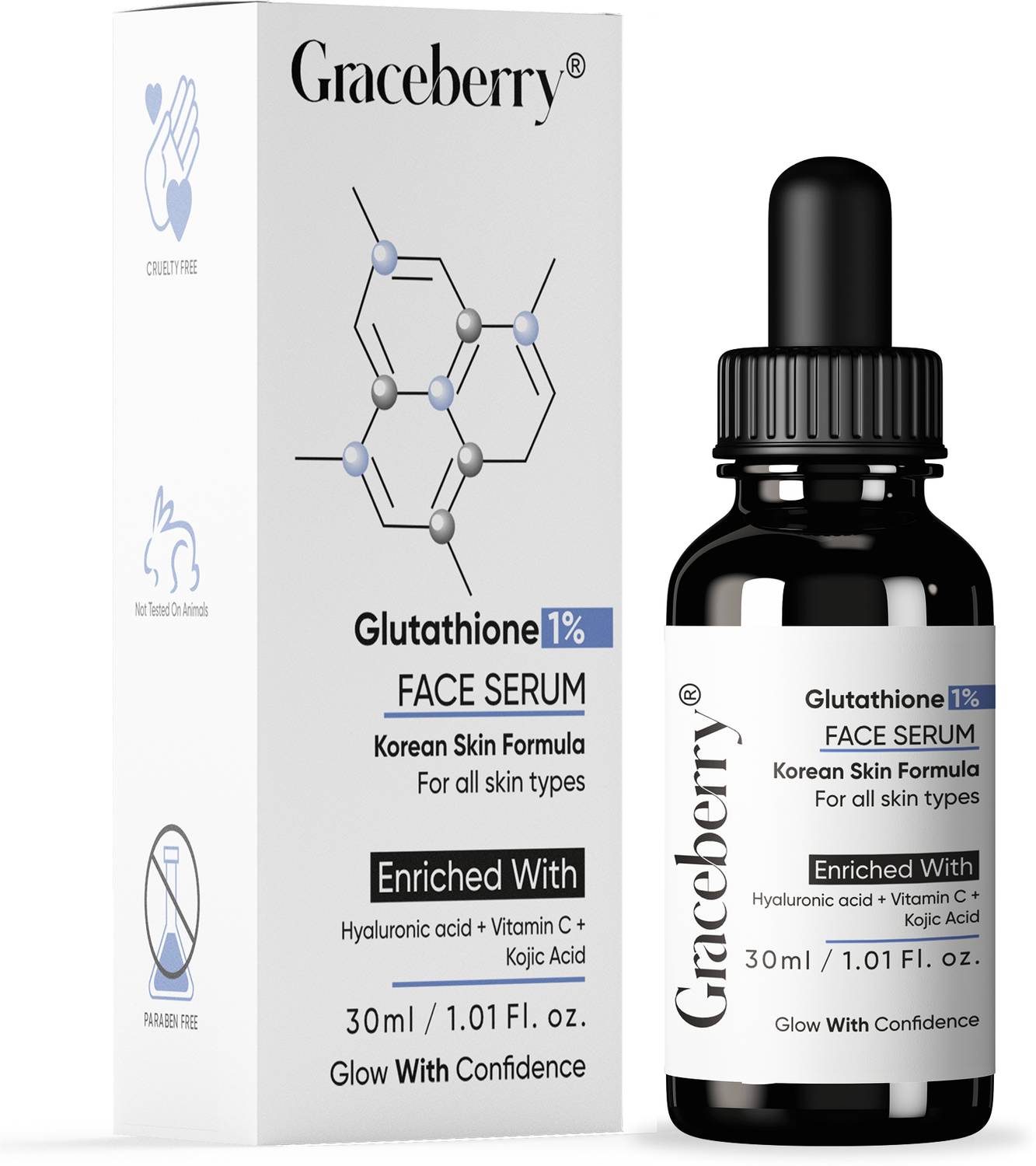 GRACEBERRY Graceberry Glutathione Brightening Serum – Hyaluronic Acid, Vitamin  C & Kojic Acid for Skin Whitening, Anti-Aging, Hydration & Repair skin –  30ml Price in India