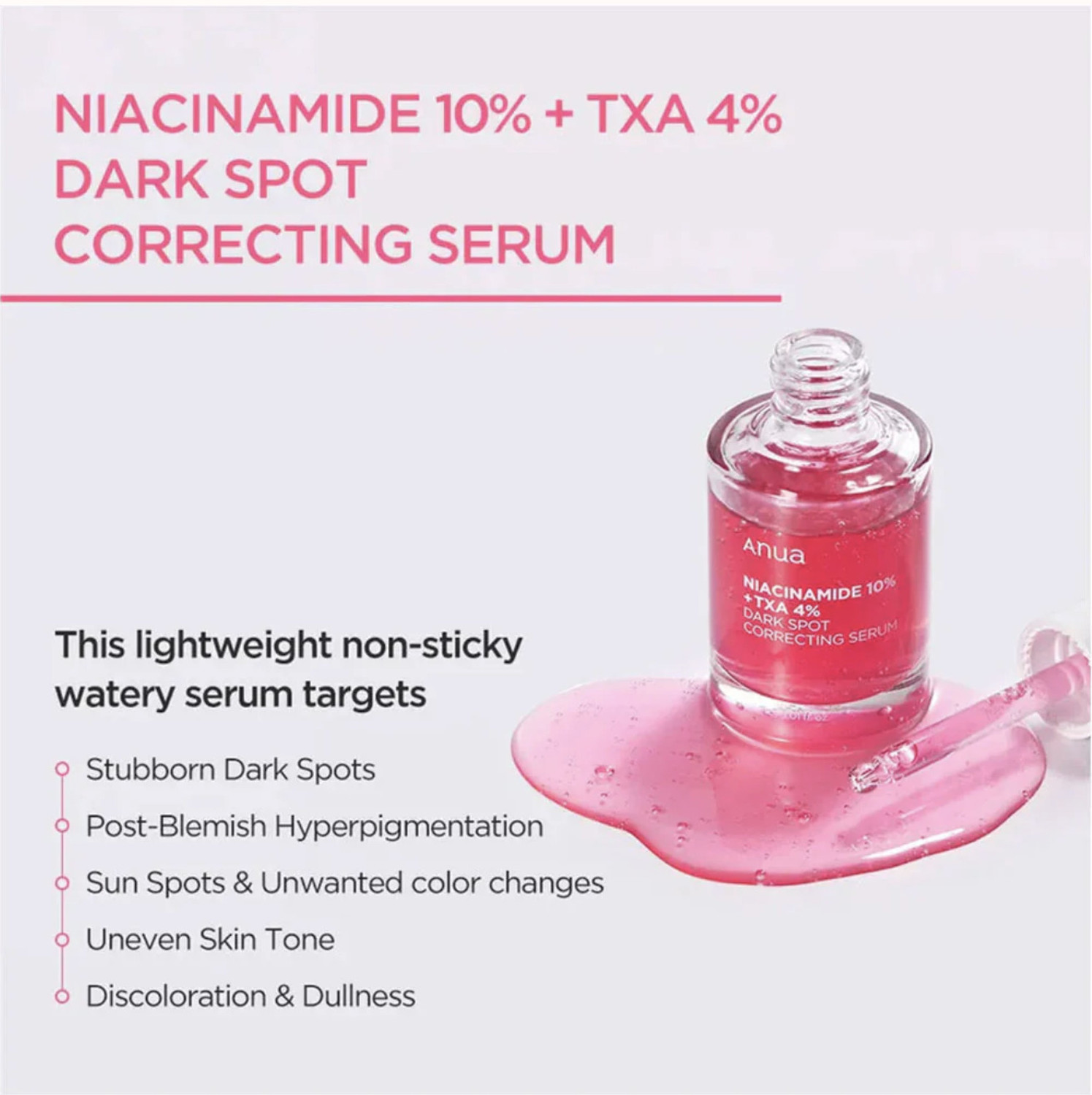 Image of ANUA Ultra-Light Brightening Serum, Niacinamide + TXA Formula for Dark Spots, Hydration & Glass Skin Glow