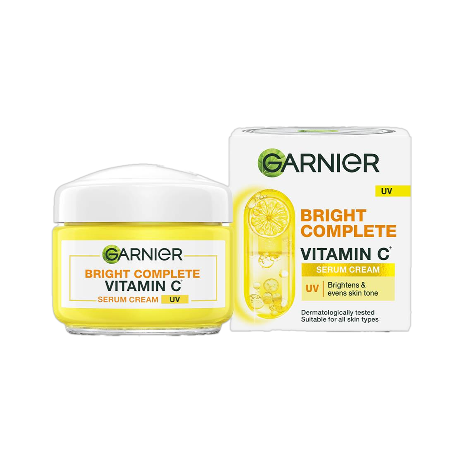 GARNIER Bright Complete Vitamin C Serum UV Cream, Sun Protection & Skin Brightening