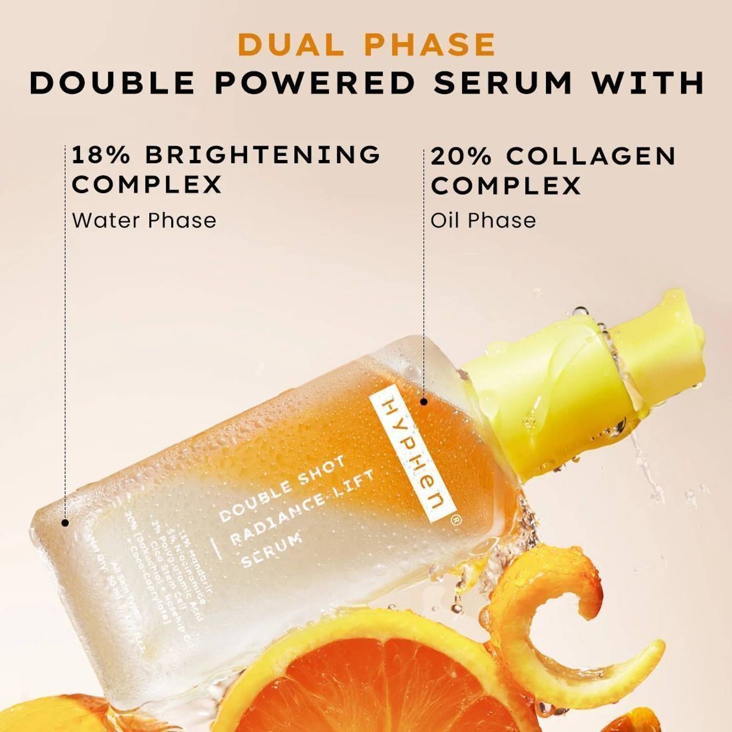 HYPHEN Double Shot 18% Brightening + 20% Collagen Face Serum 50ml - Image 3