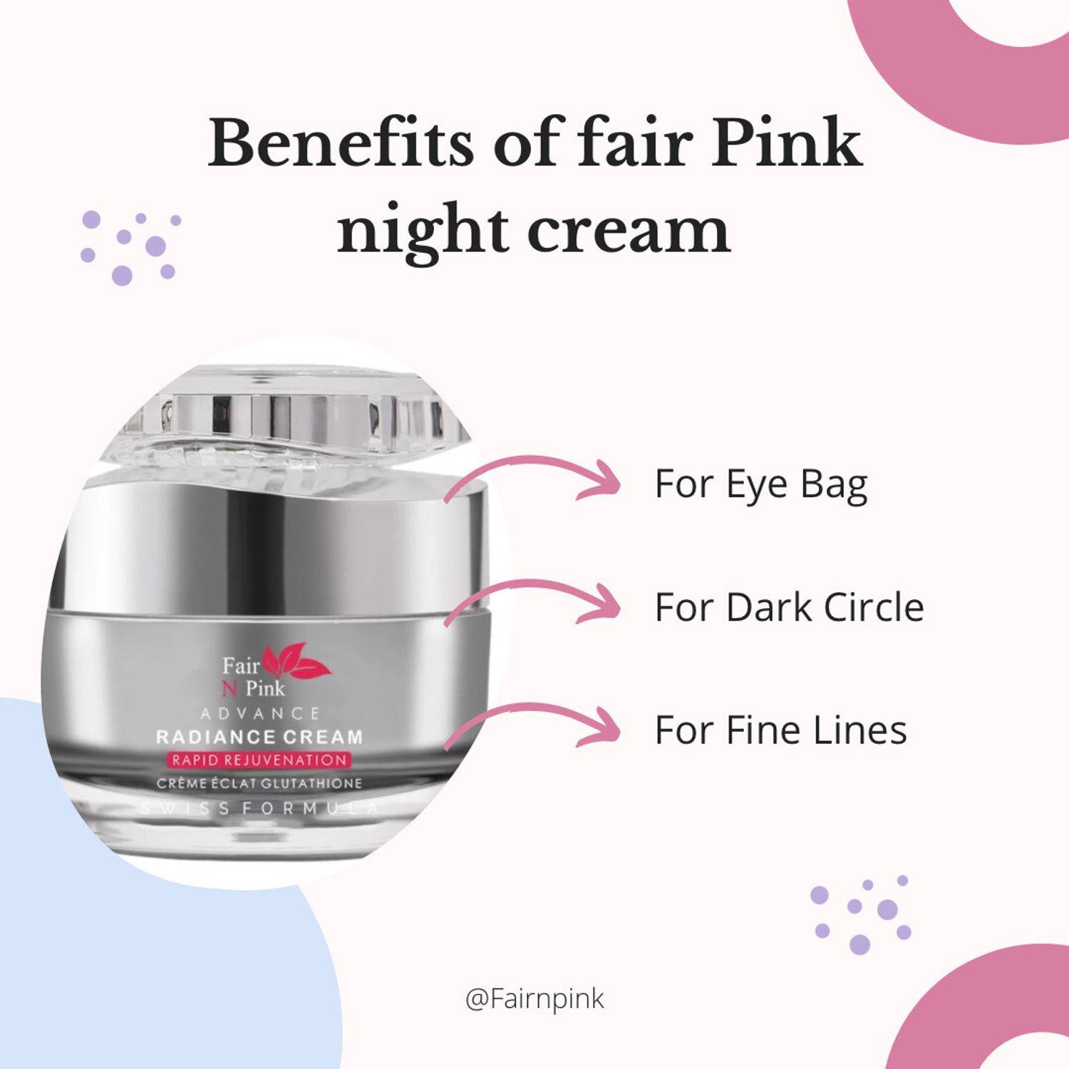fair n pink glutathione skin whitening night cream at 1820/box | Creams in Bengaluru Fair N Pink Skin Whitening