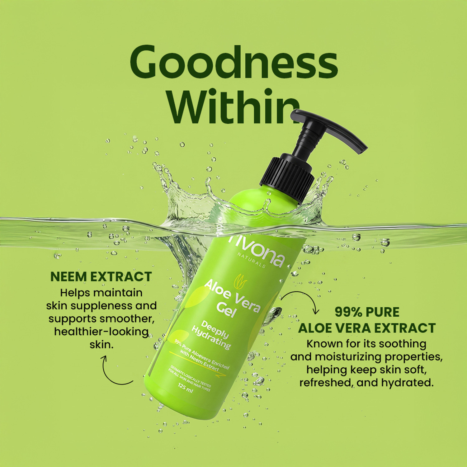 Image of RIVONA NATURALS 99% Pure & Organic Soothing Aloe Vera Gel For Face Multipurpose Beauty Gel