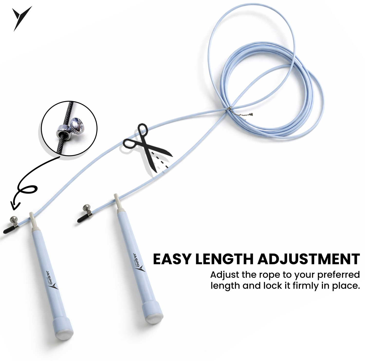 Image of Jaspo Steel-Skip Skipping Rope| Unbreakable| Adjustable| Tangle-Free| Anti-Slip Grip Speed Skipping Rope