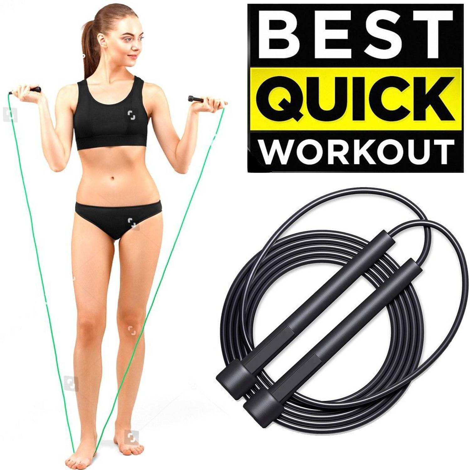 BQH Skipping Rope for Unisex Adults, Tangle free Jumping Rope Freestyle Skipping Rope