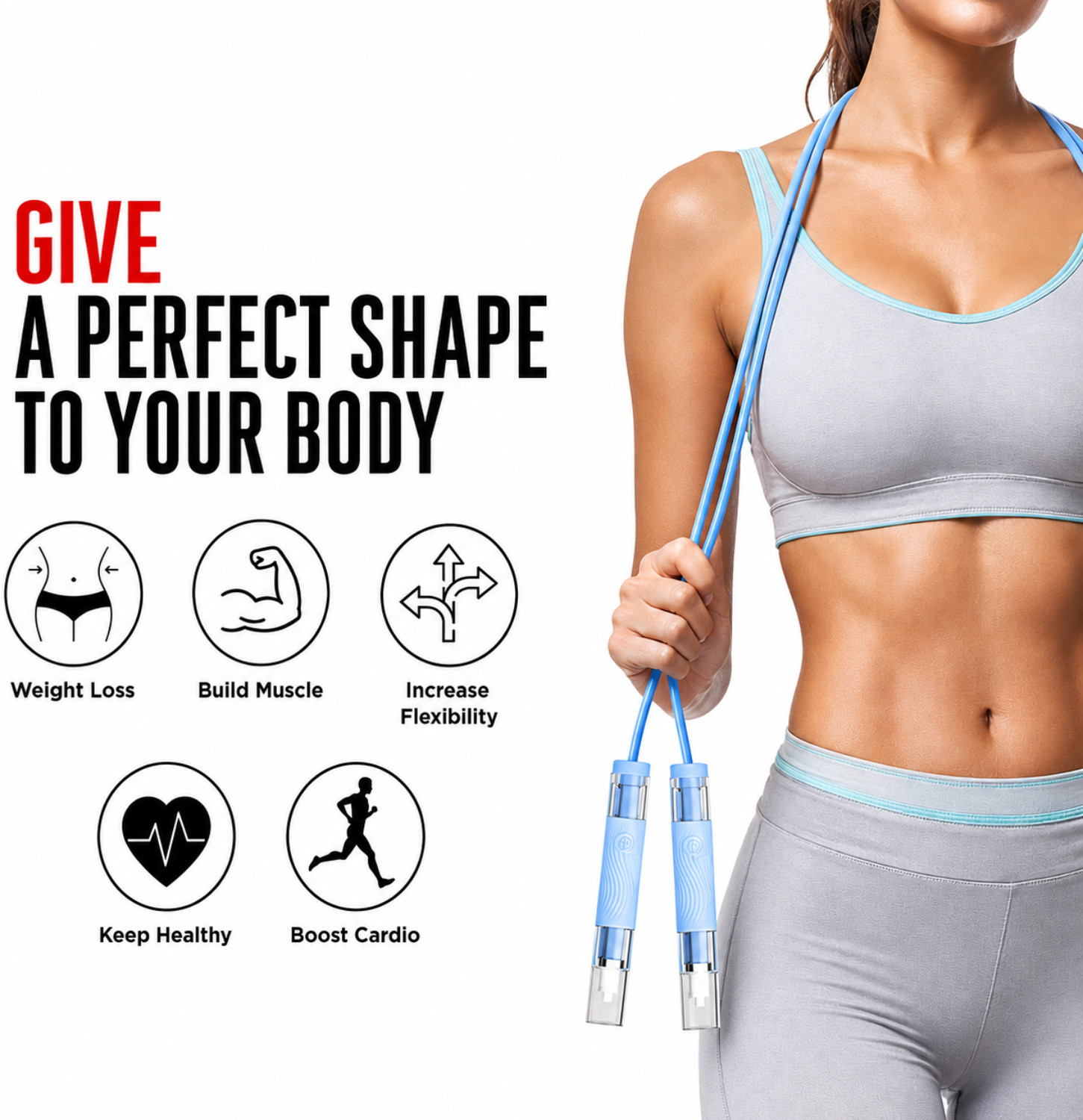 Image of Shopeleven Speed Jump Rope with Soft Grip Handles for Cardio Fitness Exercise Freestyle Skipping Rope