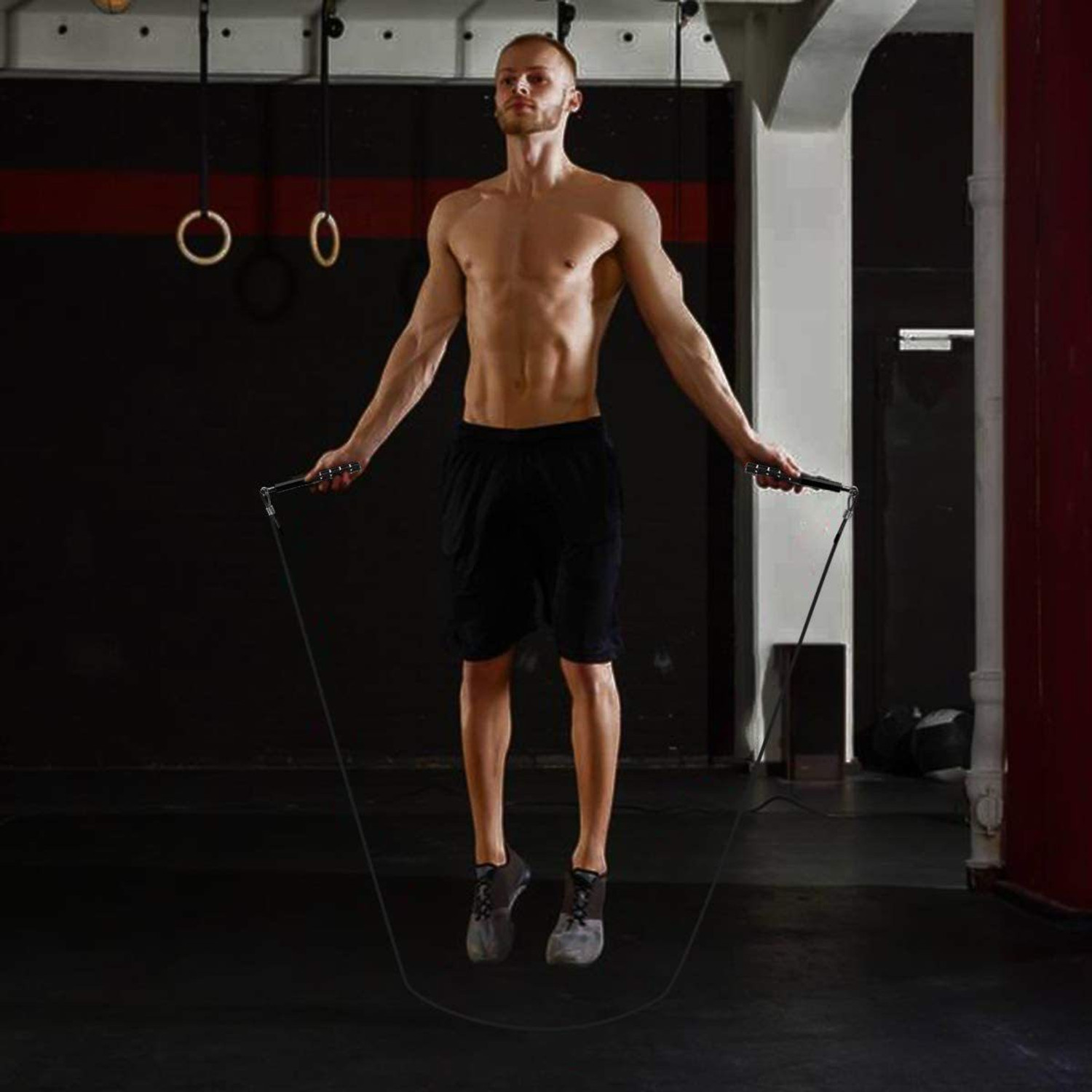 Image of Leosportz ed Jumping Rope for Training Fitness Exercise, Adjustable Speed Skipping Rope