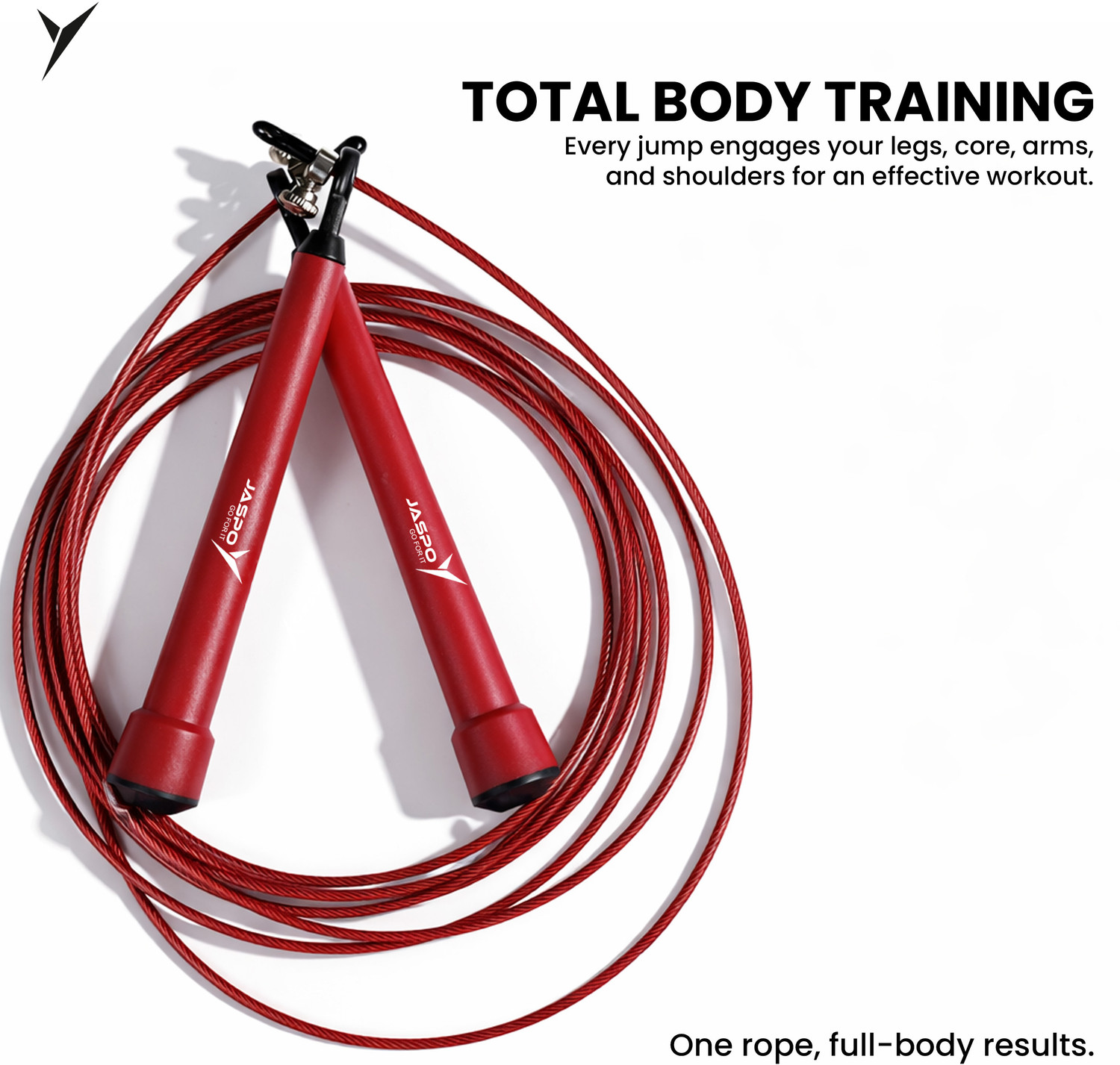 Image of Jaspo Steel-Skip Skipping Rope| Unbreakable| Adjustable| Tangle-Free| Anti-Slip Grip Speed Skipping Rope