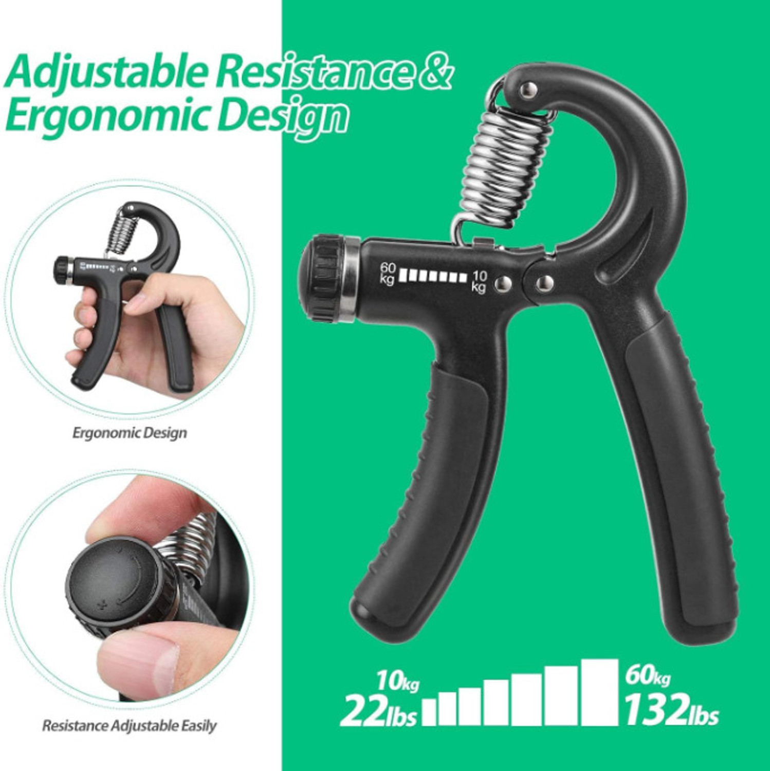 Image of UKARUS Toning Tube + Pencil Skipping Rope +hand Gripper for Unisex Hand Grip /Fitness Grip
