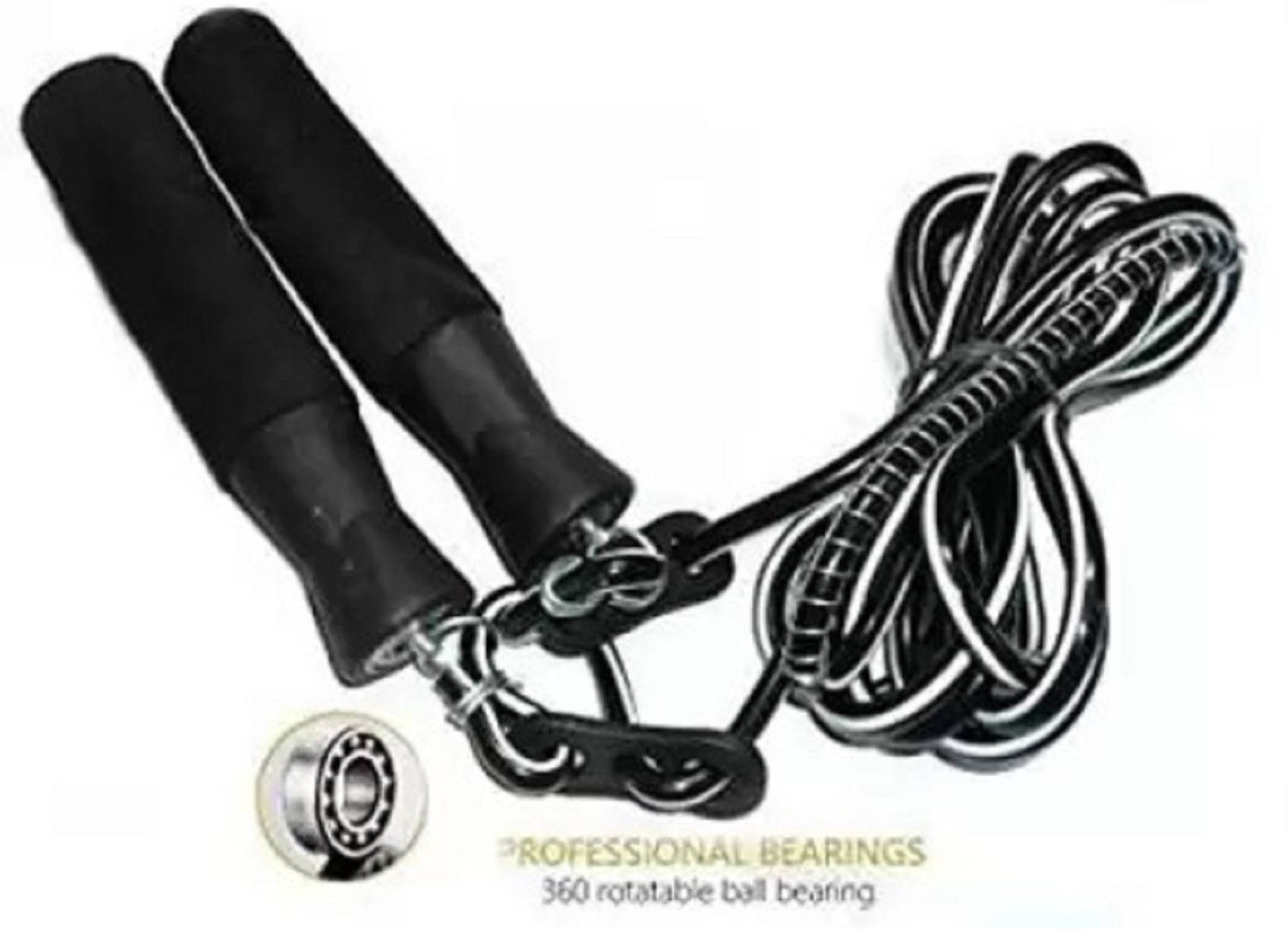 Akp Black adjustable Ball Bearing Skipping Rope Ball Bearing Skipping Rope