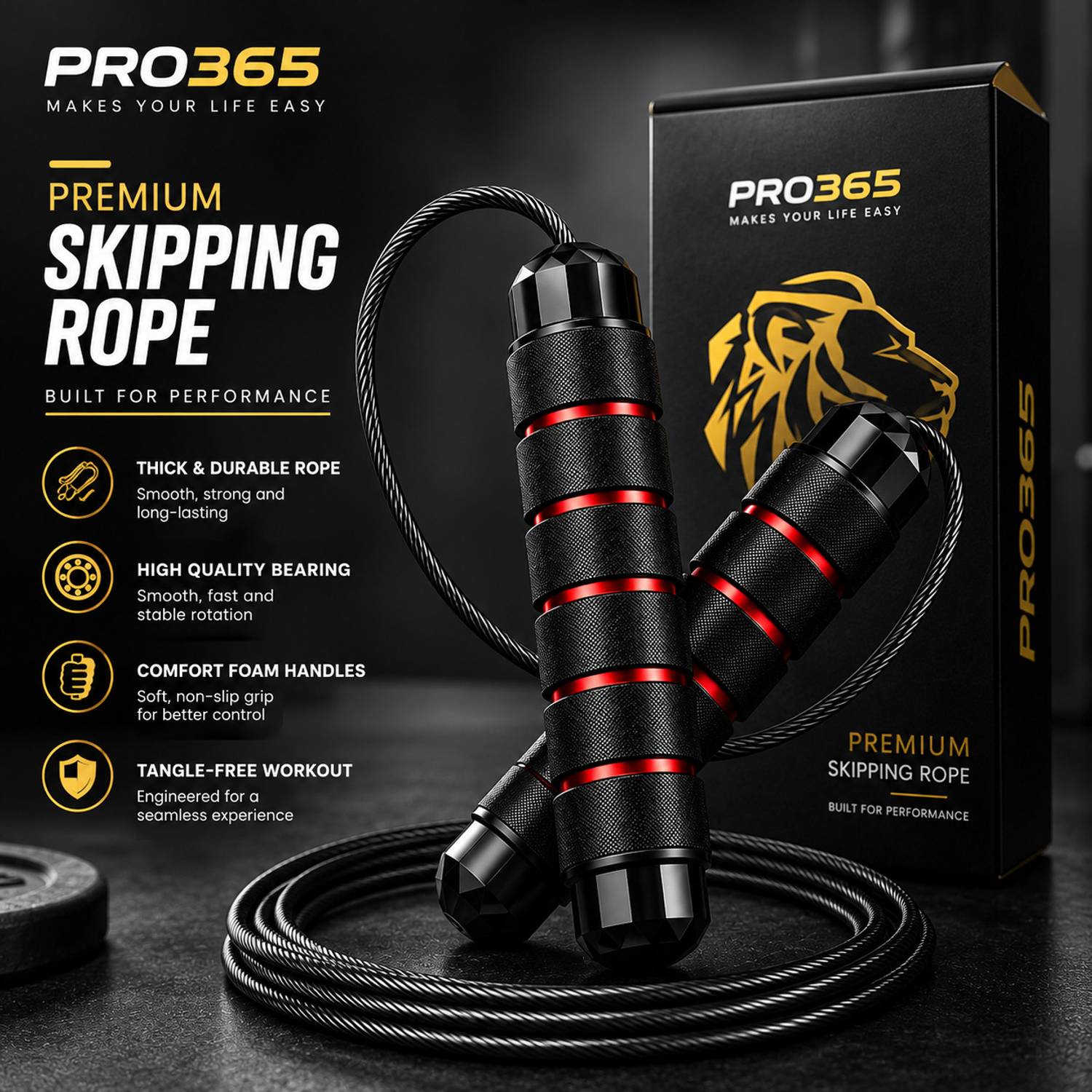PRO365 Adjustable Exercise Skipping Rope - Image 2