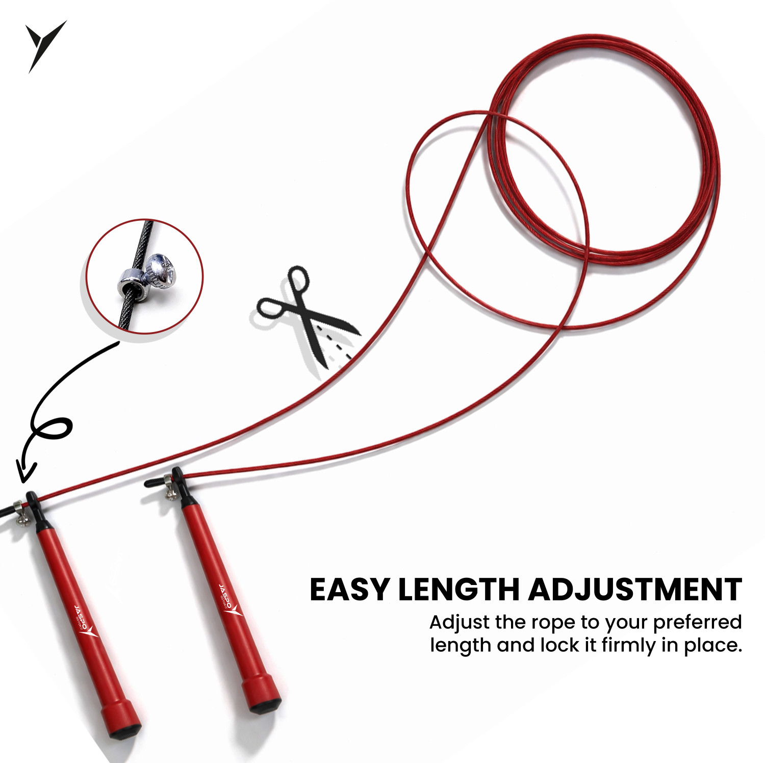 Image of Jaspo Steel-Skip Skipping Rope| Unbreakable| Adjustable| Tangle-Free| Anti-Slip Grip Speed Skipping Rope