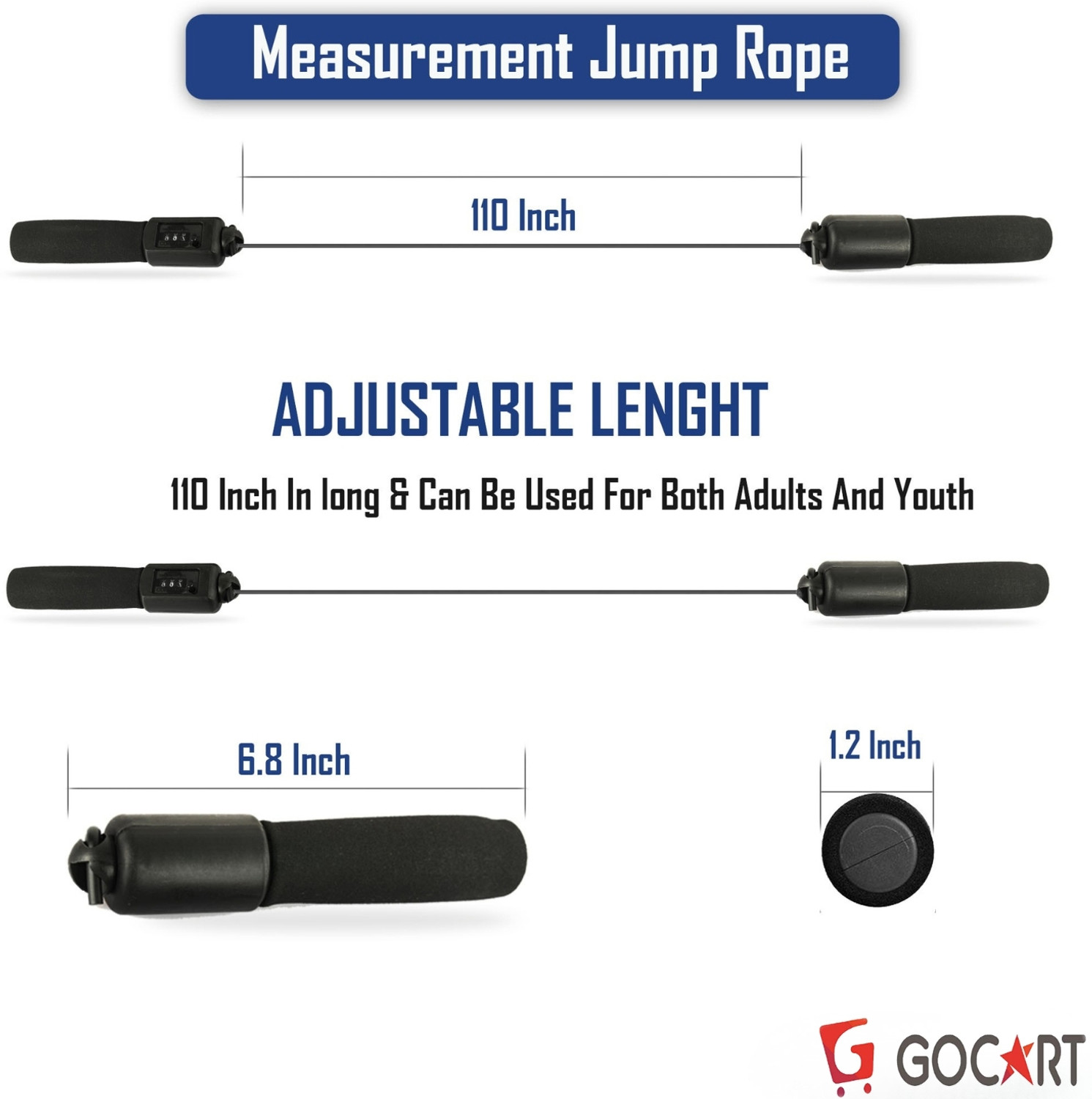 Image of GOCART Jump Rope With Counter Skipping Rope Weight-Loss Boxing Gym Used Freestyle Skipping Rope