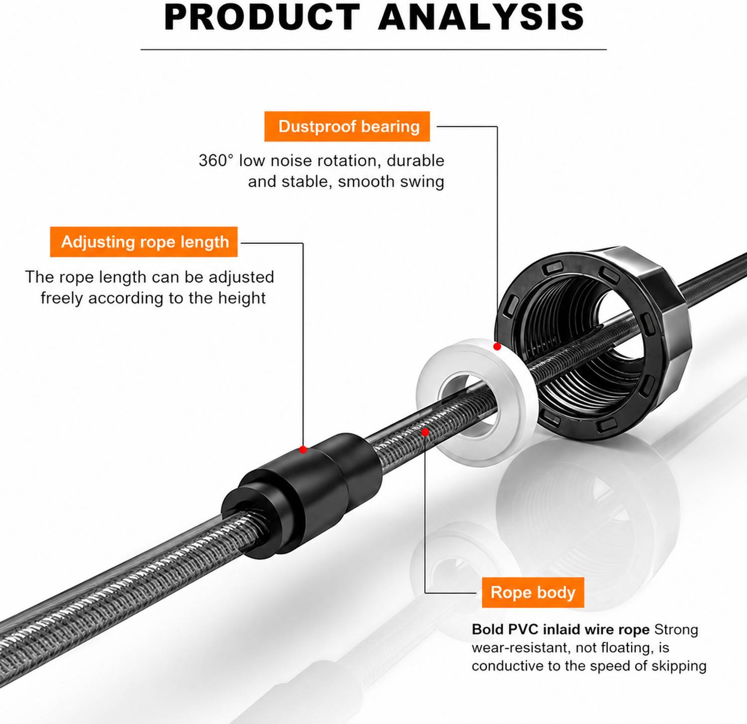 Fitness Scout Adjustable Steel Jump Rope - Image 5