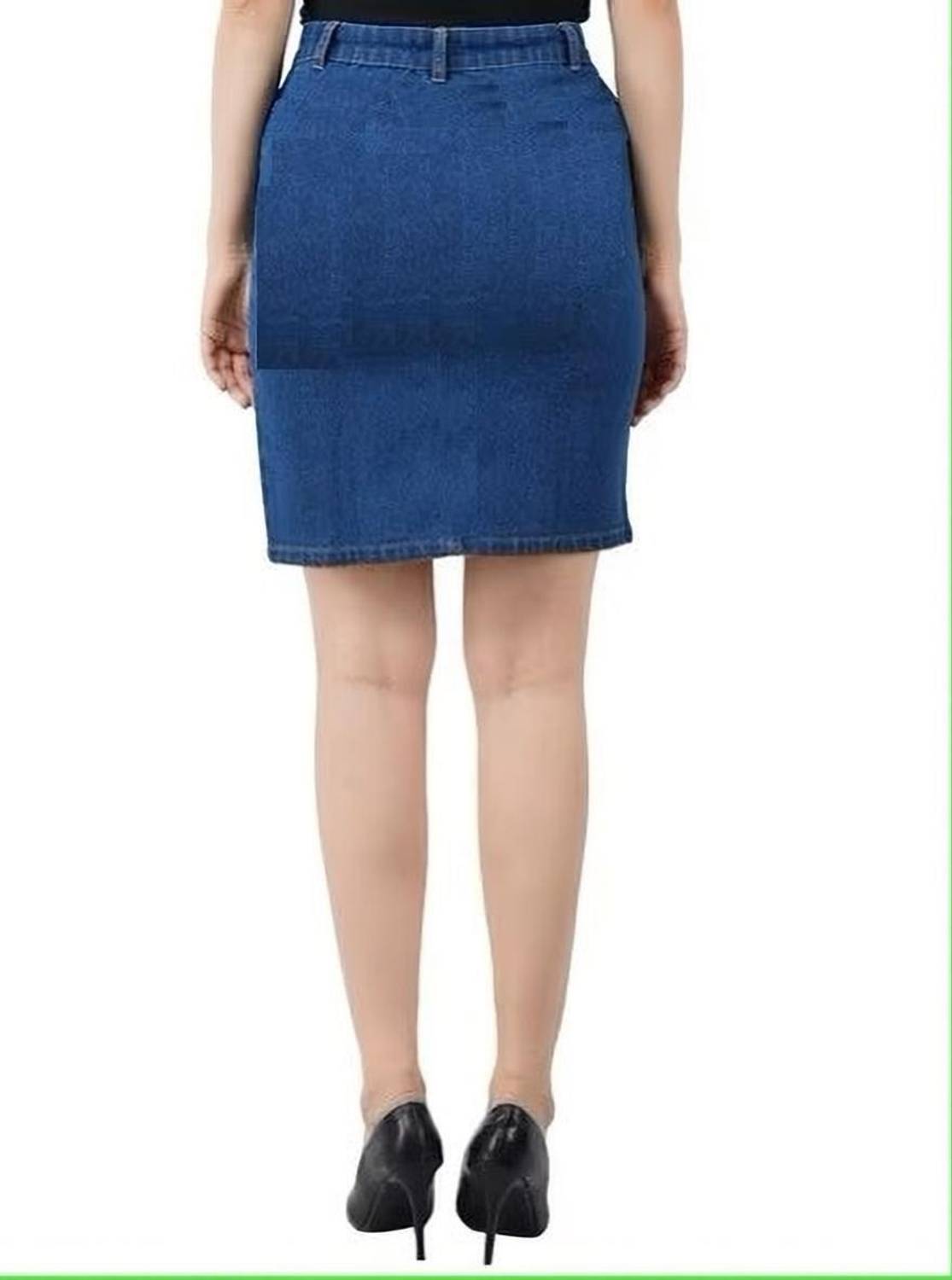 Achyutaya Fashion Solid Women A-line Blue Skirt