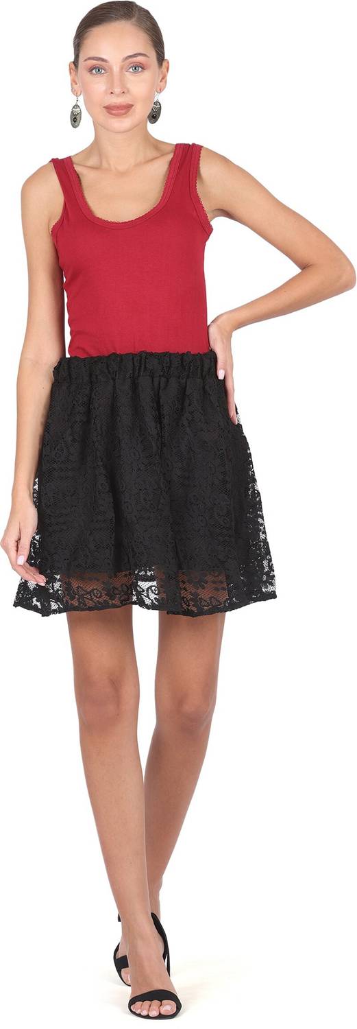ADDICTED ATTIRE Solid Women Regular Black Skirt