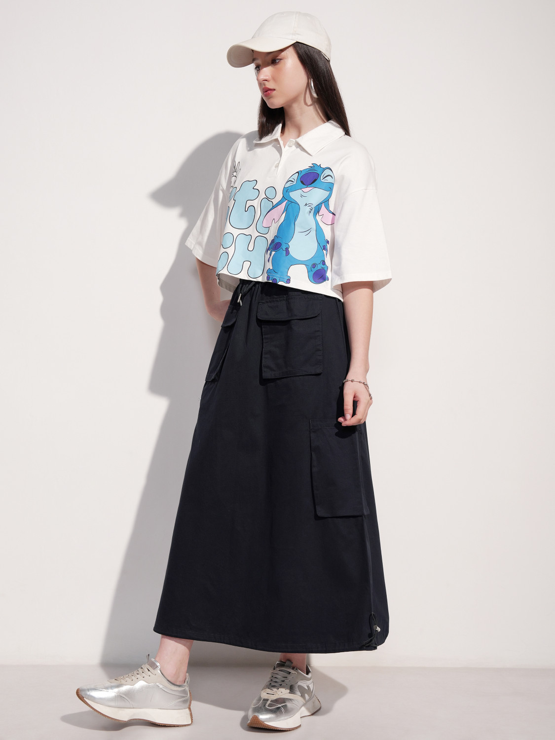 Image of Tokyo Talkies Solid Women Straight Black Skirt