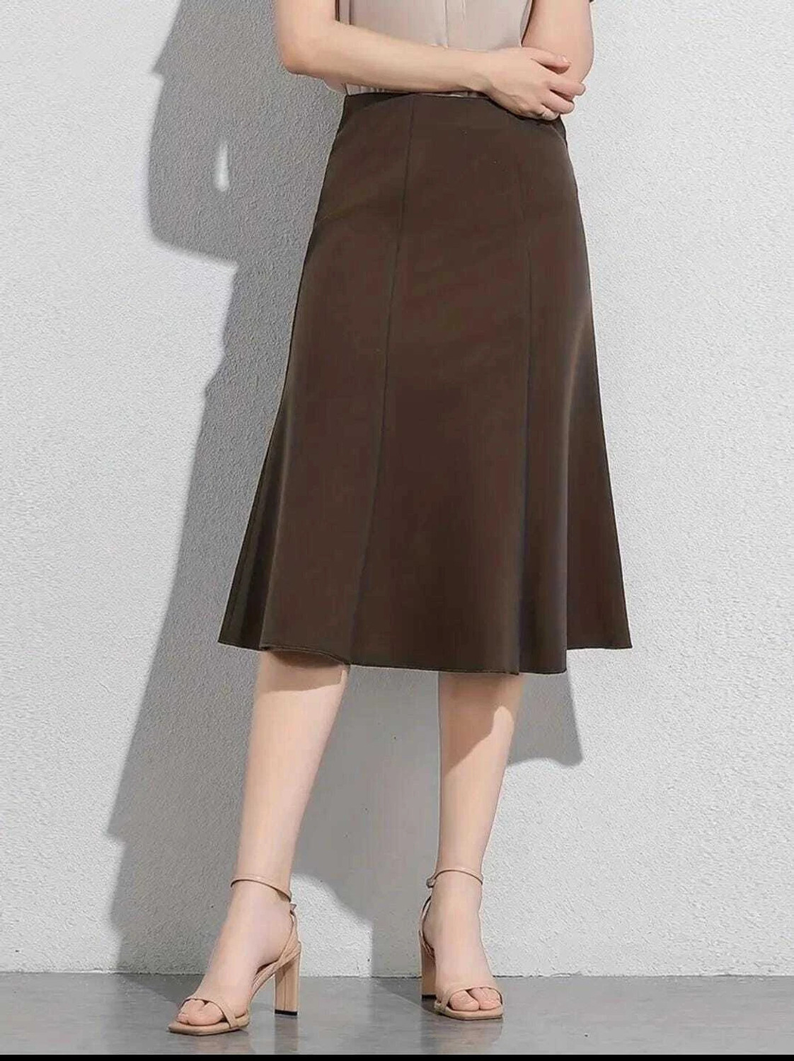 Image of jo jo creation Solid Women Pencil Brown Skirt