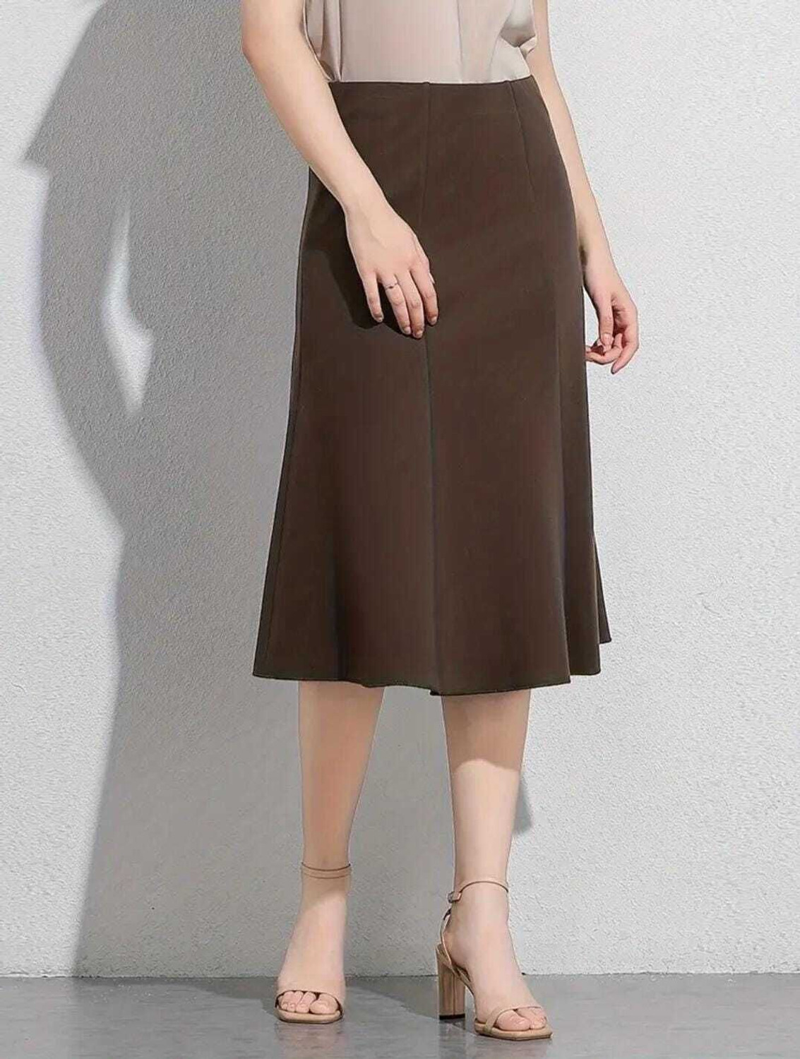 Image of jo jo creation Solid Women Pencil Brown Skirt