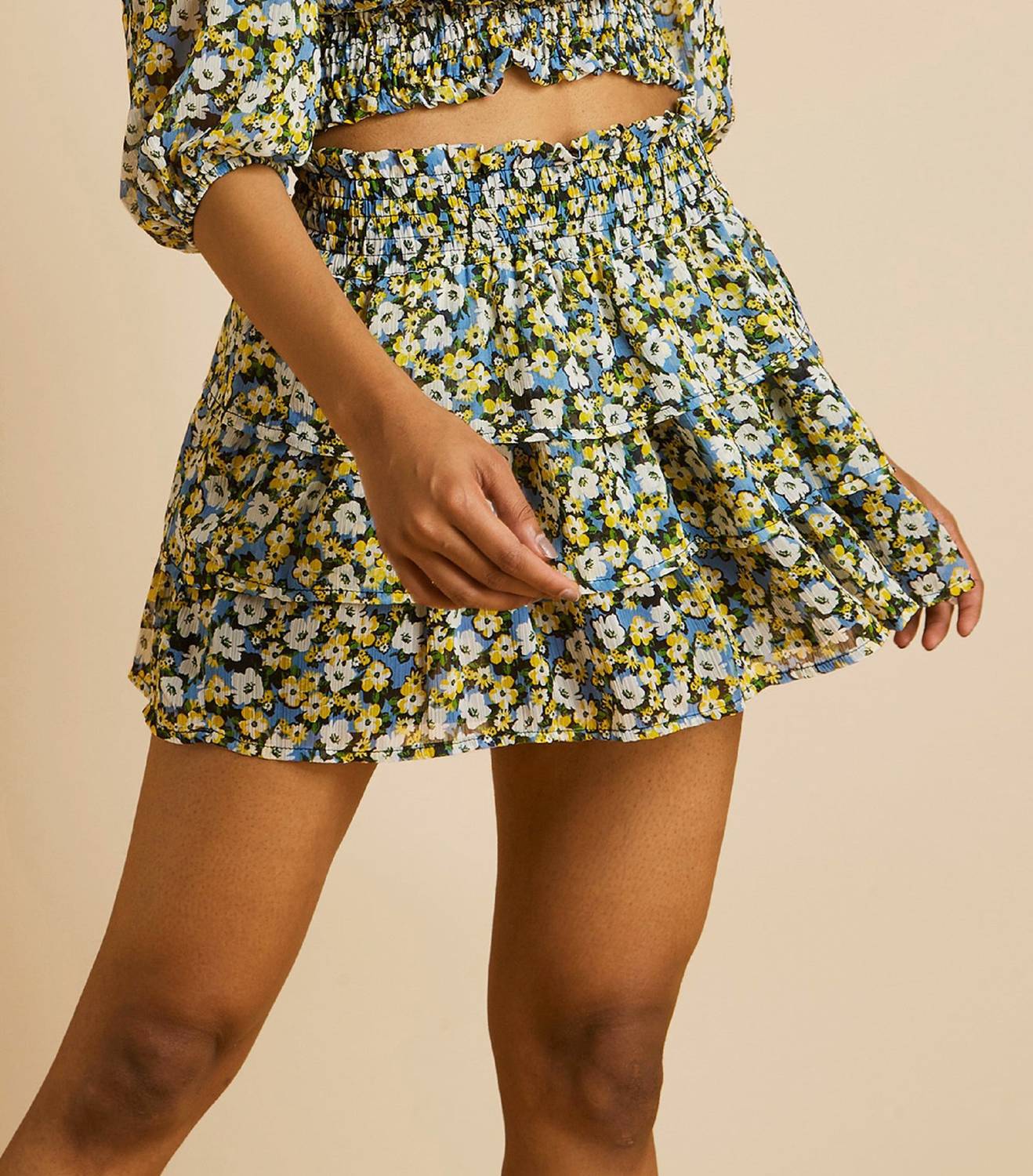 Bershka Floral Print Women Flared Multicolor Skirt