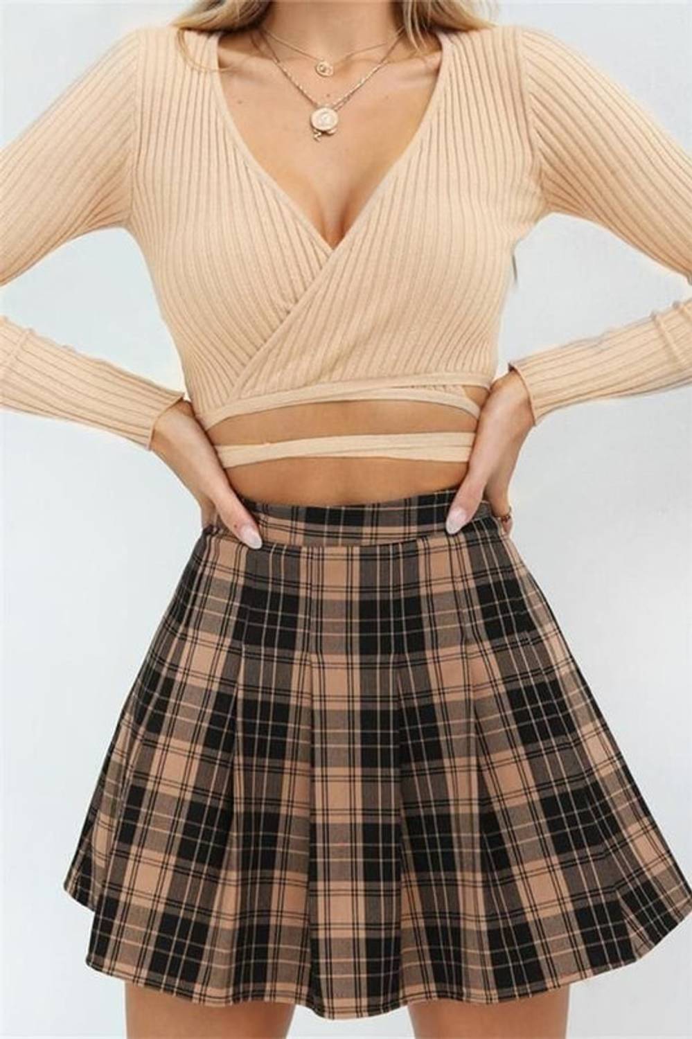 Swara Craft Self Design Women Pleated Brown Skirt