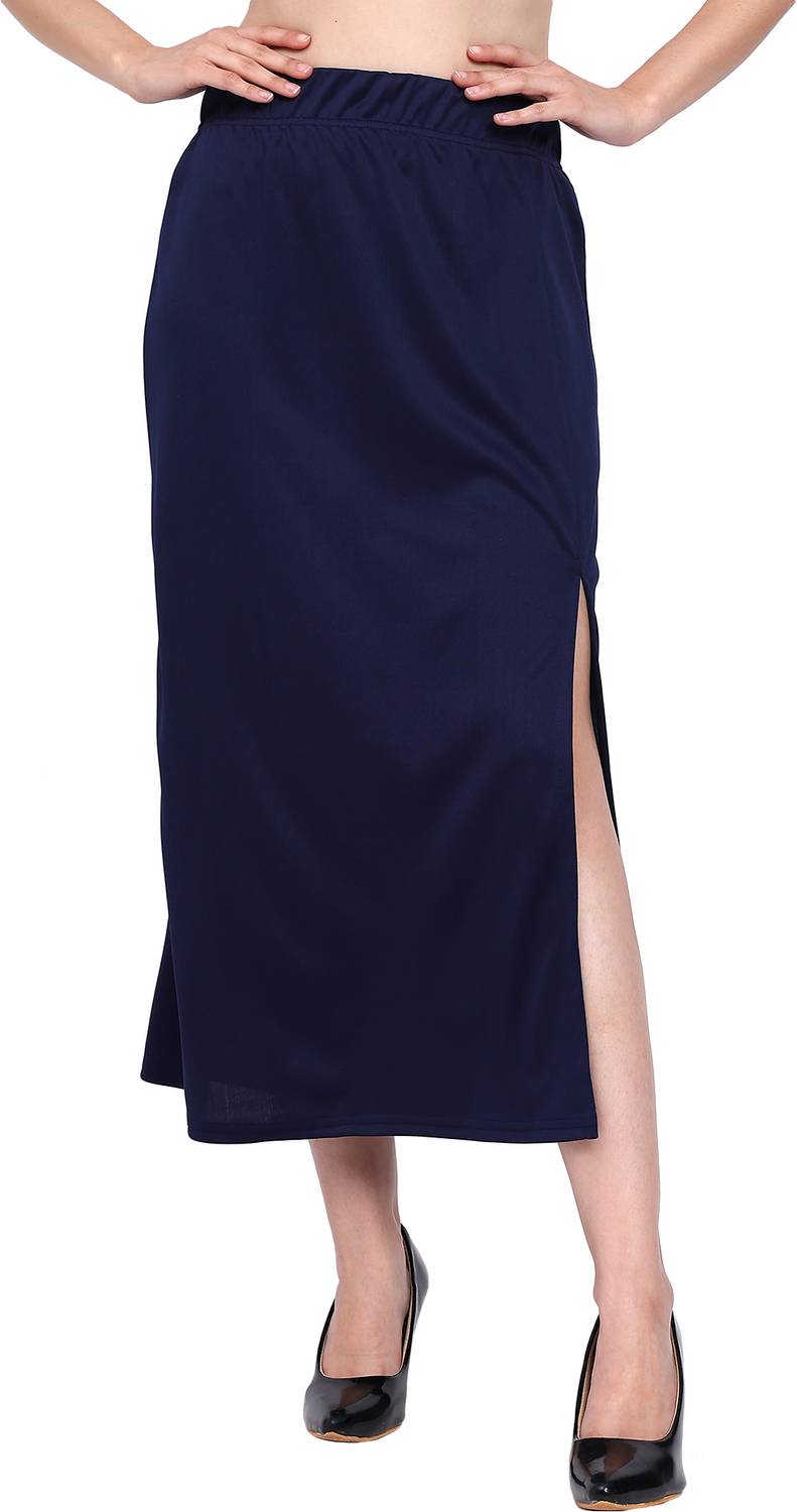 urban cat Solid Women Tulip Dark Blue Skirt