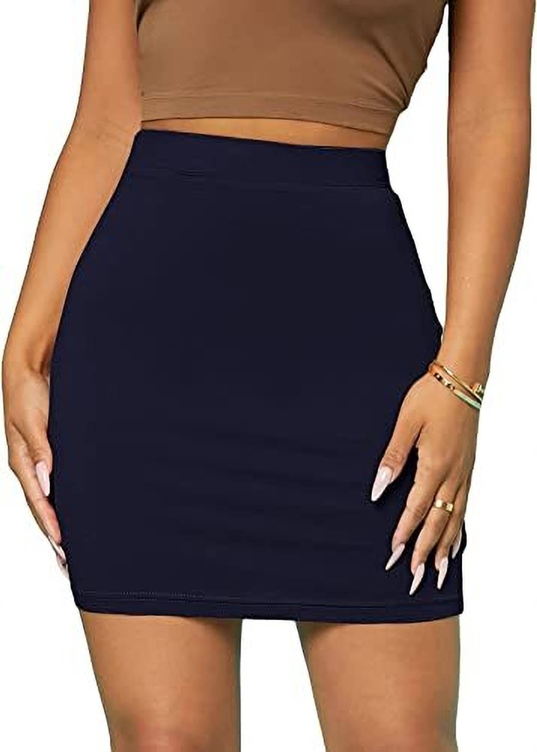 ALYNE Solid Women Pencil Blue Skirt