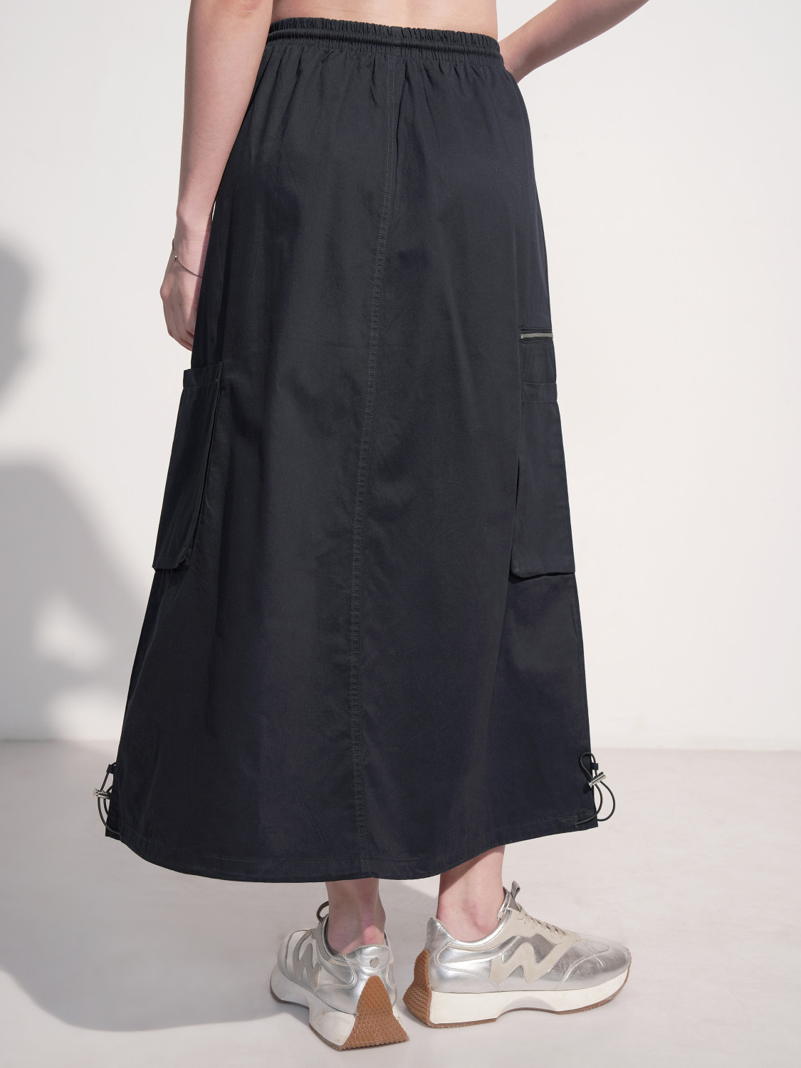 Image of Tokyo Talkies Solid Women Straight Black Skirt