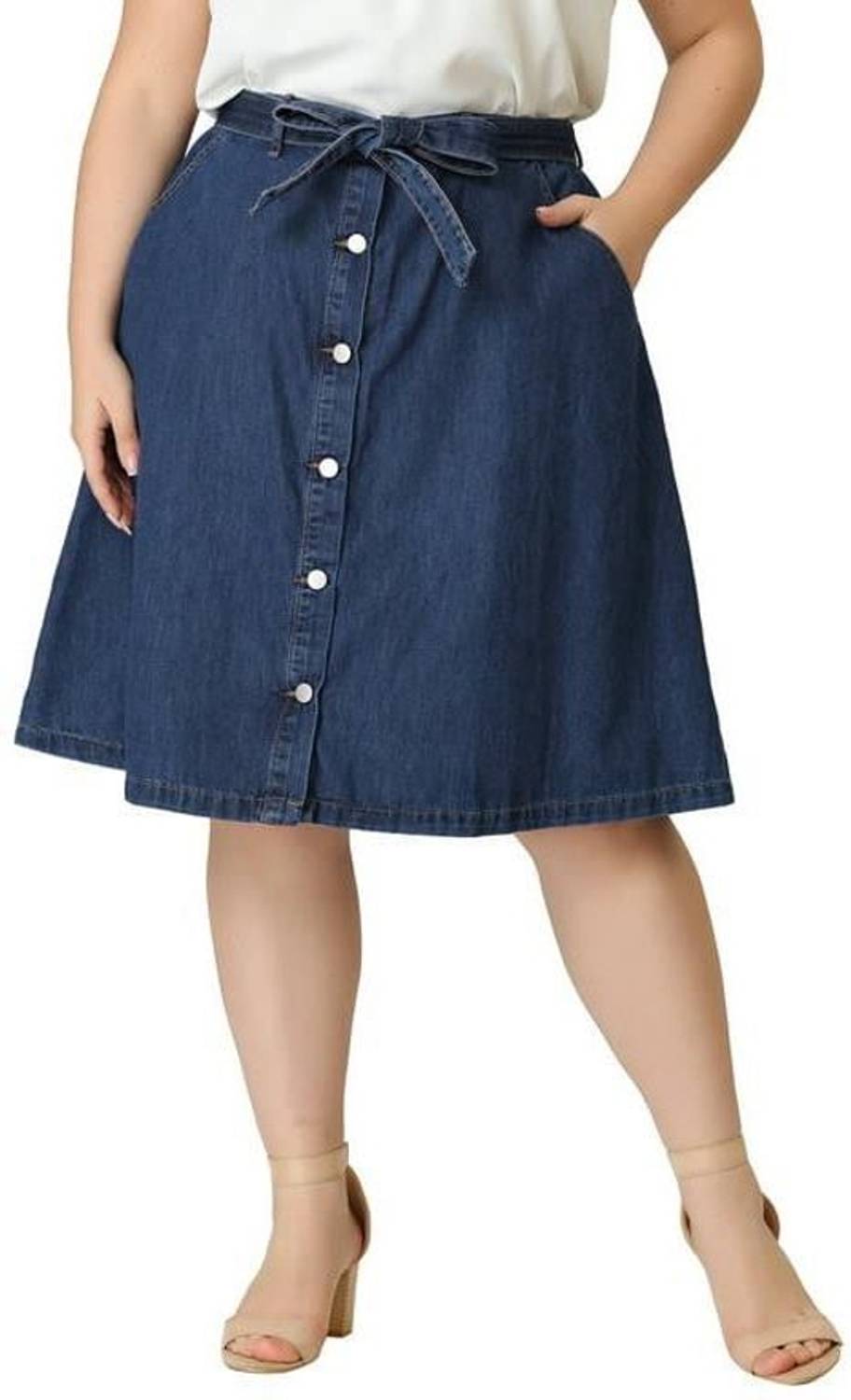 Achyutaya Fashion Solid Women A-line Blue Skirt
