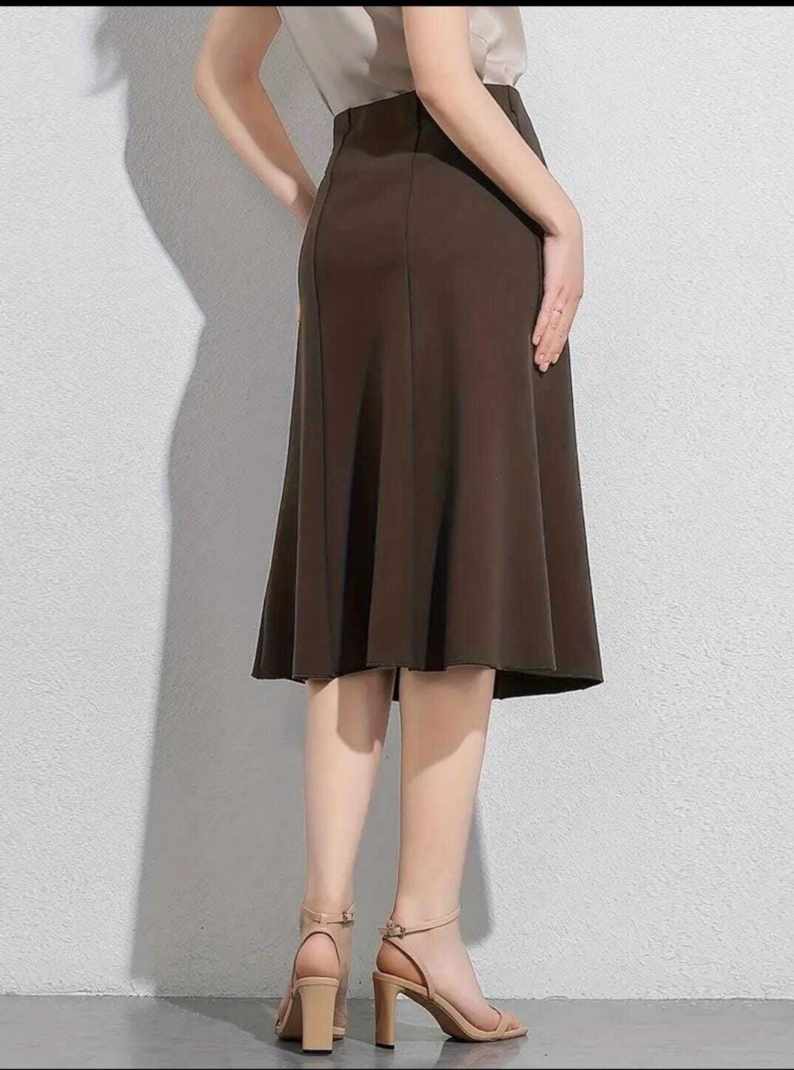 Image of jo jo creation Solid Women Pencil Brown Skirt