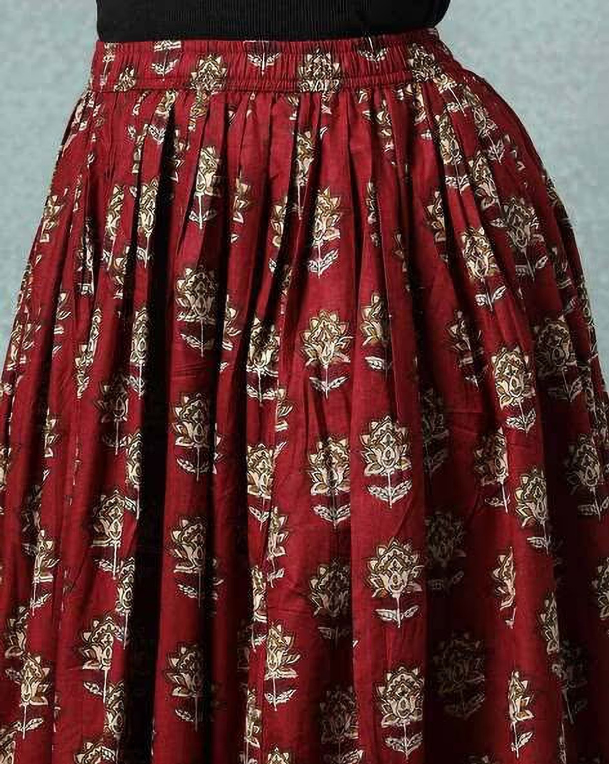 Image of REAM Striped Women Straight Maroon Skirt