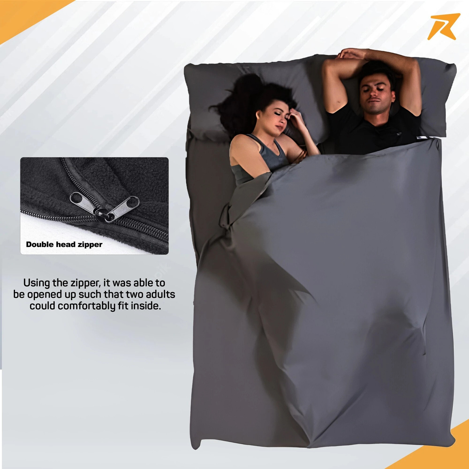 Image of Rocksport Fleece Sleeping bag cum blanket for Train Travel,Camping,Sporting Events Sleeping Bag