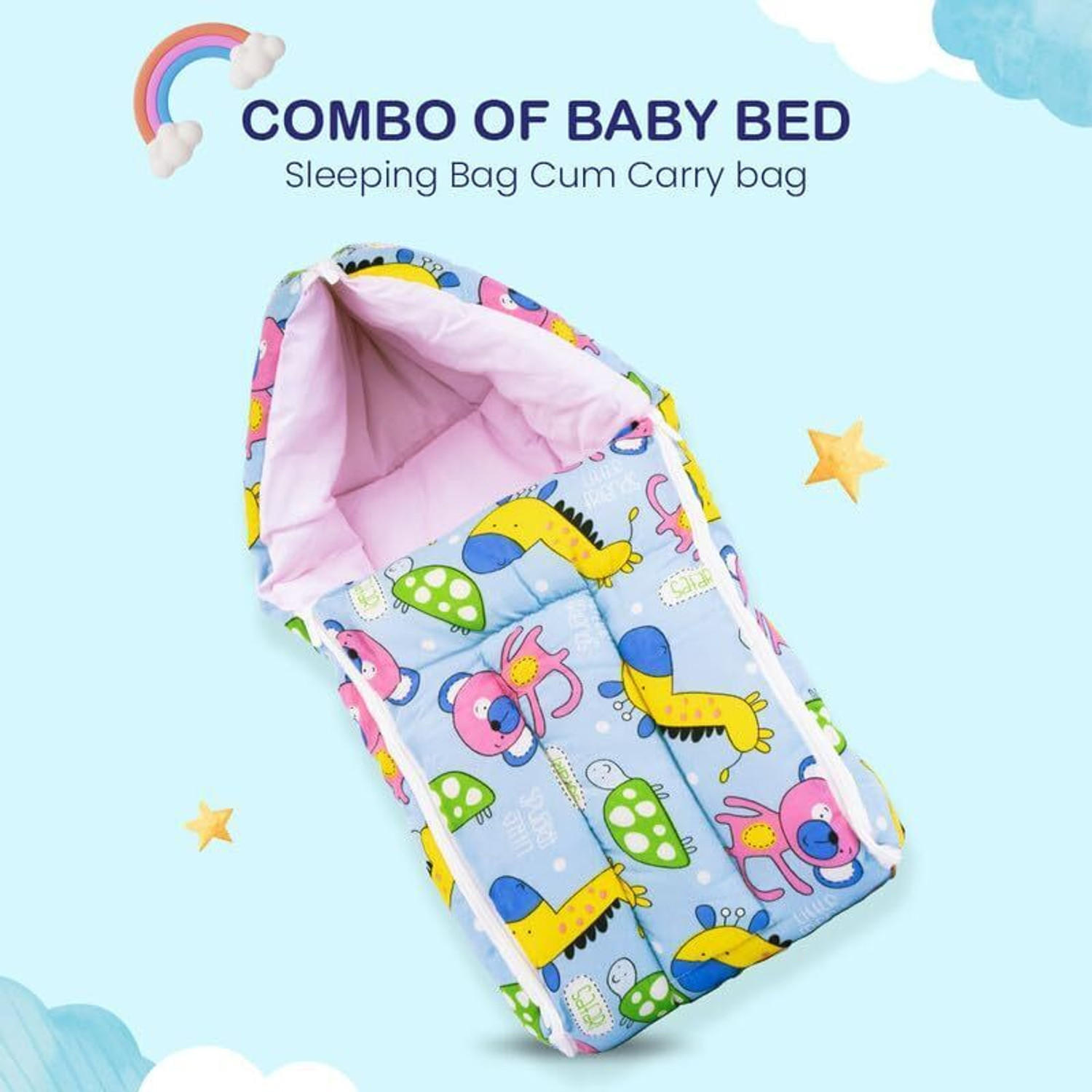 Image of BUMTUM 0-6 Months New Born Baby, Unisex Cotton Carry Bag /Sleeping Bag Sleeping Bag