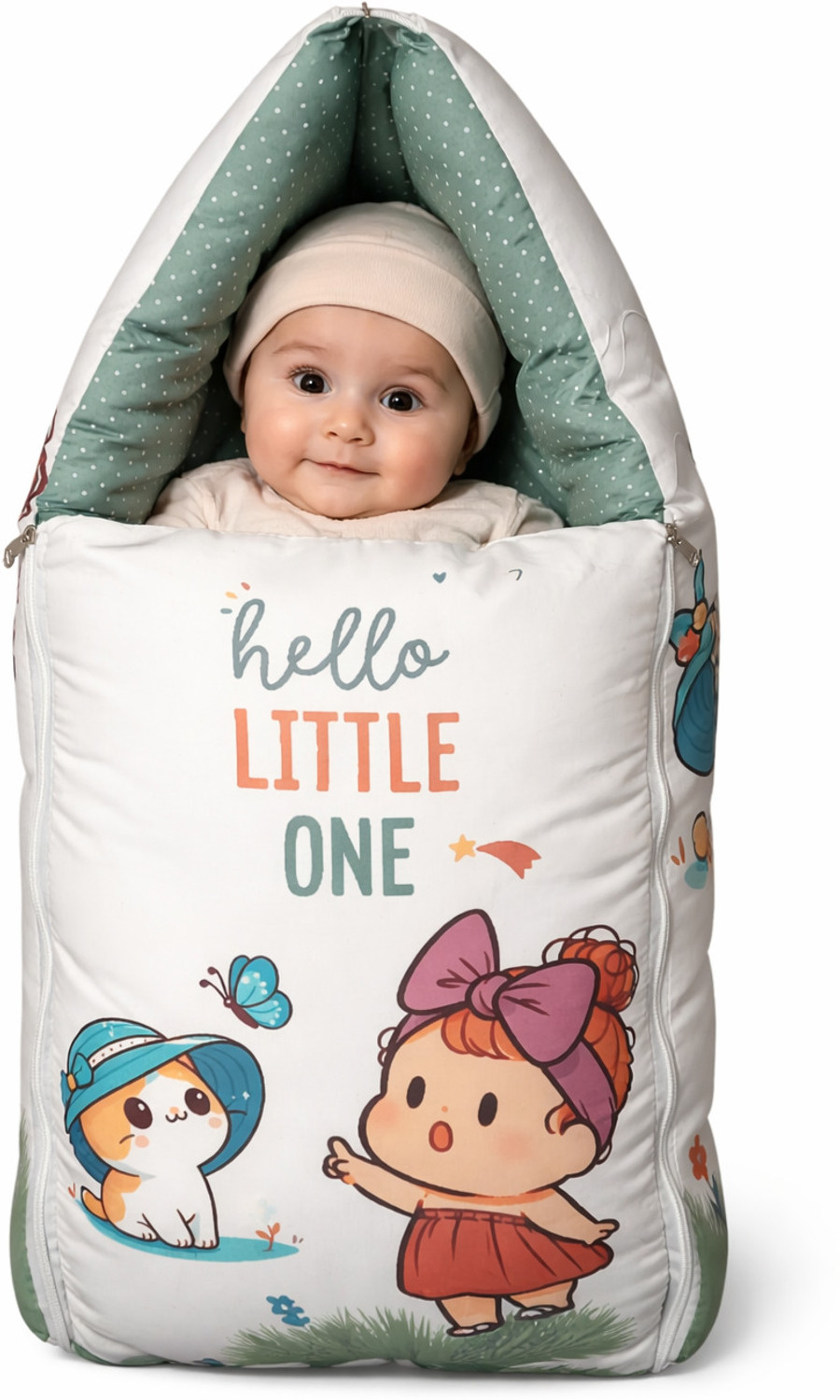 Image of Tiny Tycoon Baby Carry Bed Cum Sleeping Bag for Newborn | 3 in 1 Portable Cotton Baby Bed All-Season Bedding for New Born (0-6 Months) Old Printed-Baby Bed-Infant Portable Bassinet-Nest for Co-Sleeping Unisex Baby